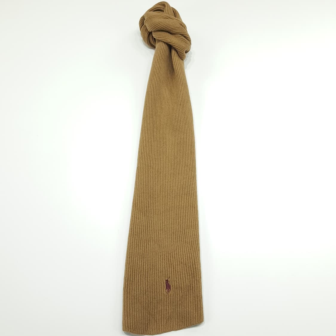MX266 폴로 랄프로렌 브라운 리브드 니트 울 목도리 머플러 상품이미지3