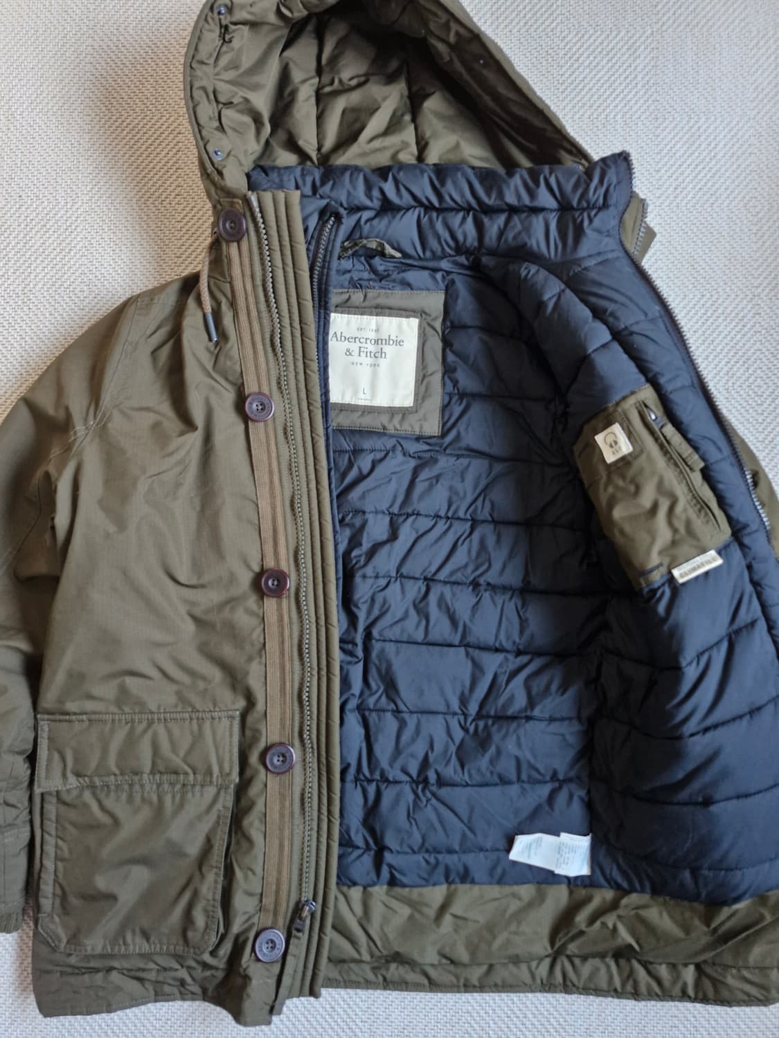 아베크롬비 후디드 밀리터리 파카 L 상품이미지3
