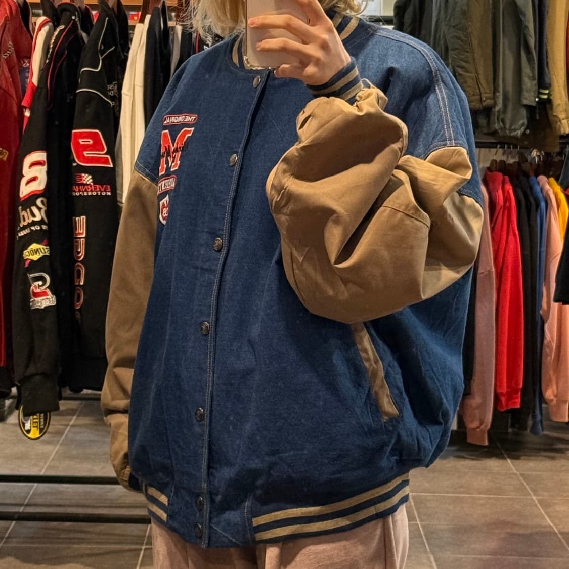 [NO.9] 미키마우스 데님 바시티 자켓 상품이미지4