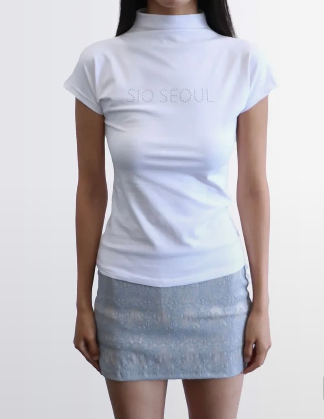 시오서울 하프 넥 탑-화이트 상품이미지1
