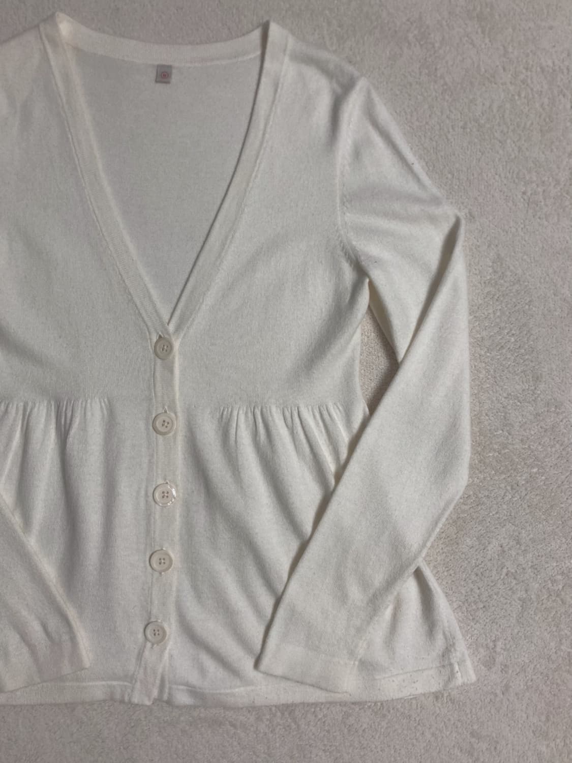 크림 허리셔링 가디건 상품이미지3