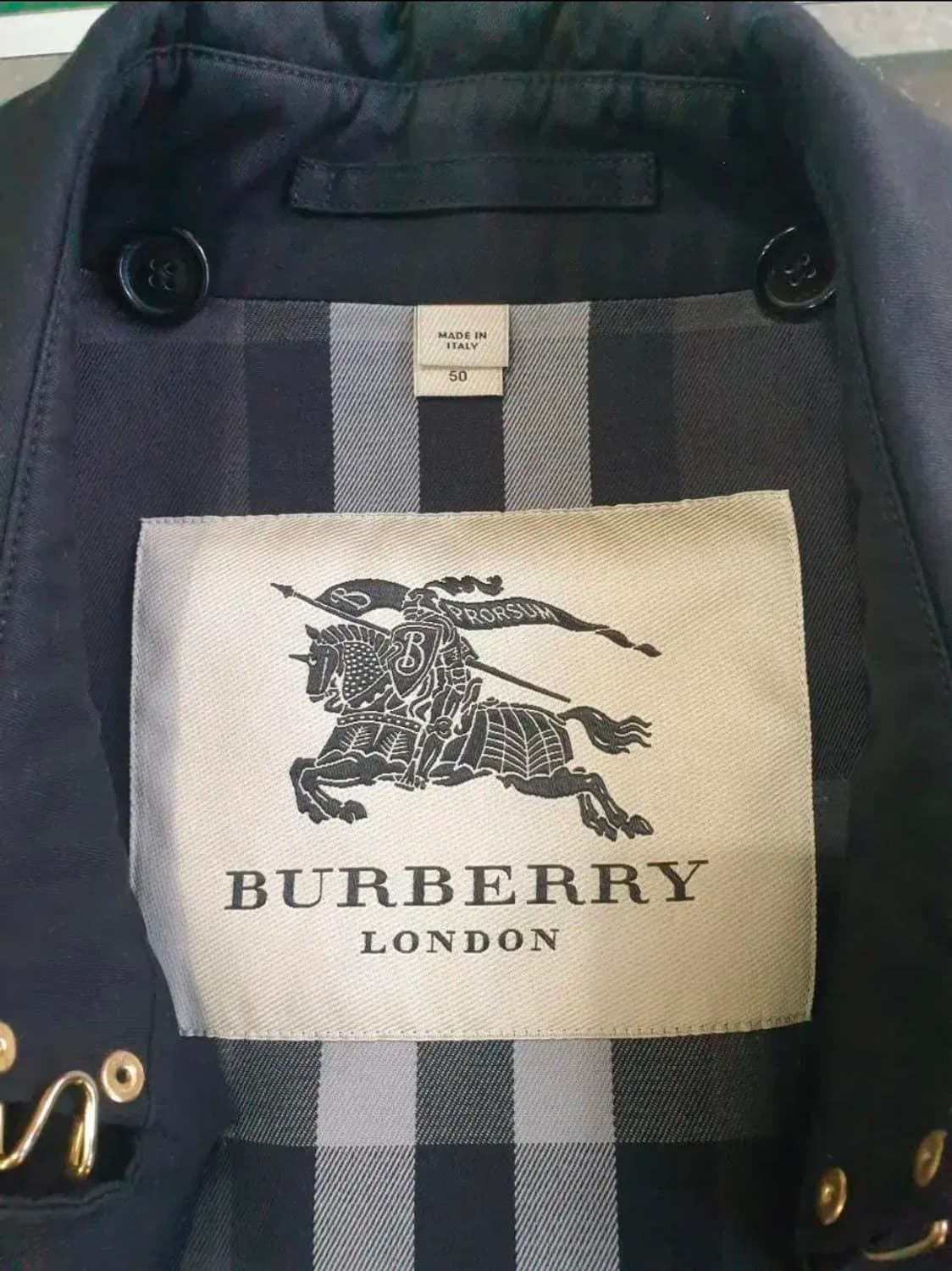 [버버리] 남성 남자 버버리 더블브레스트 트렌치코트 금장단추 블랙 50 상품이미지3