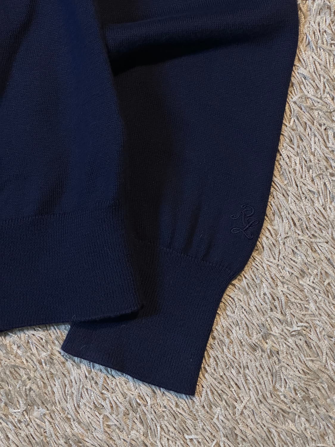 폴로 랄프로렌 걸즈 소매로고 코튼 가디건 네이비 상품이미지3