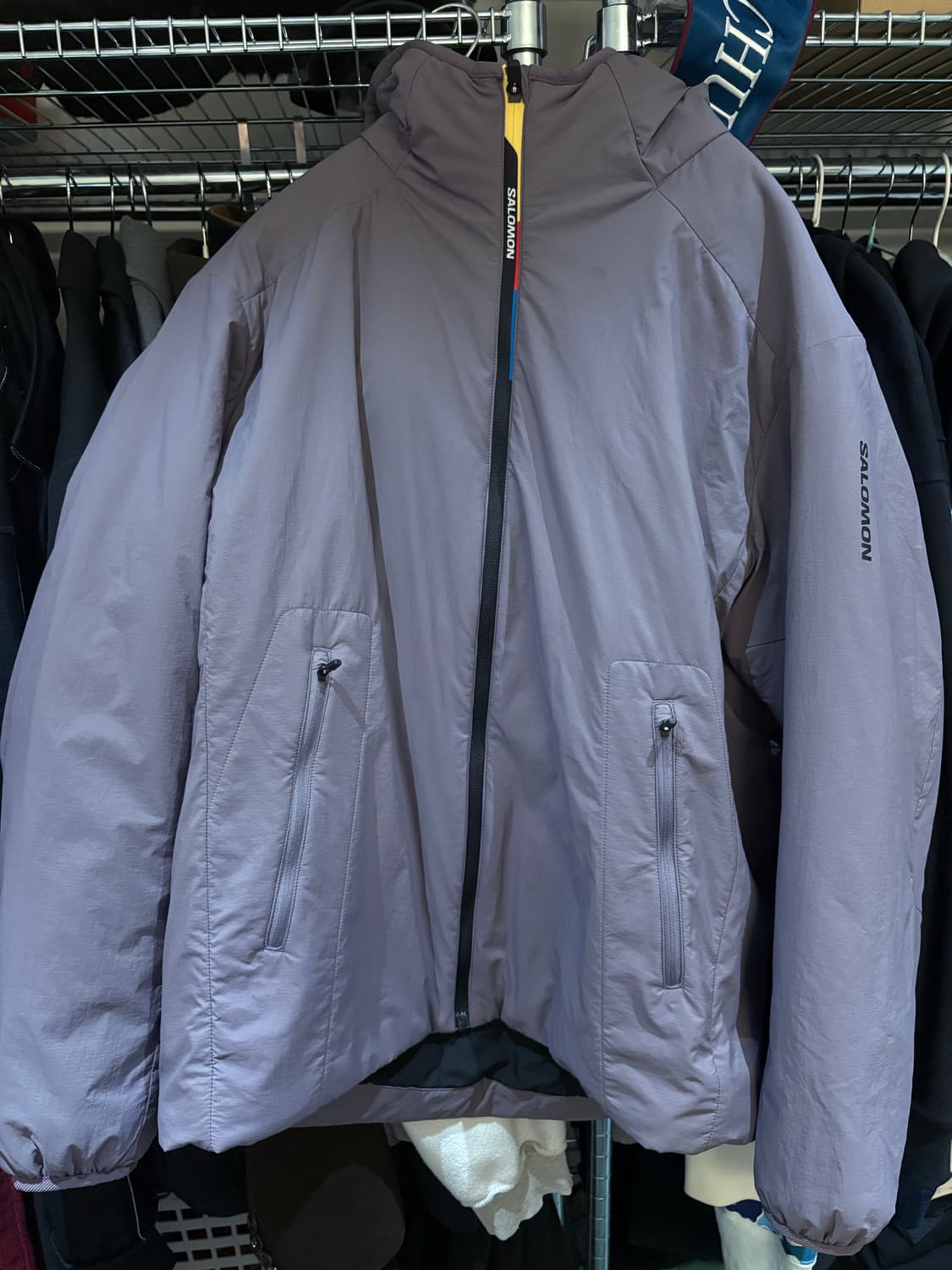 살로몬 모디세이 패딩 자켓 퍼플그레이 L 상품이미지2