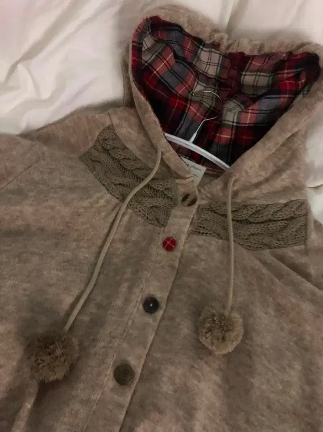 빨간 체크무늬 케이프 빈티지 상품이미지1