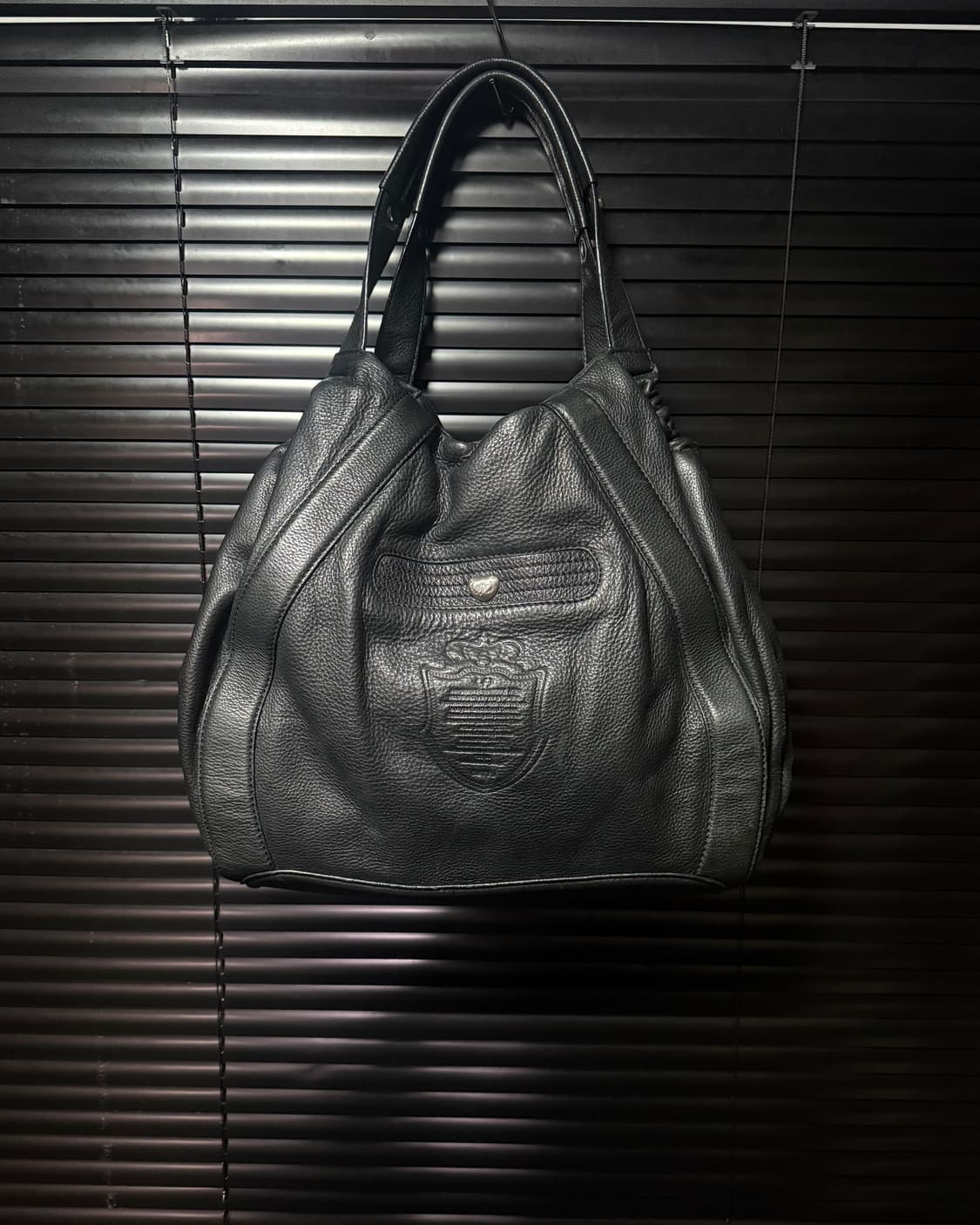 CETTU 찡 스터드 블랙 레더 소가죽 프린지 웨스턴 숄더백 고스 펑크 상품이미지6