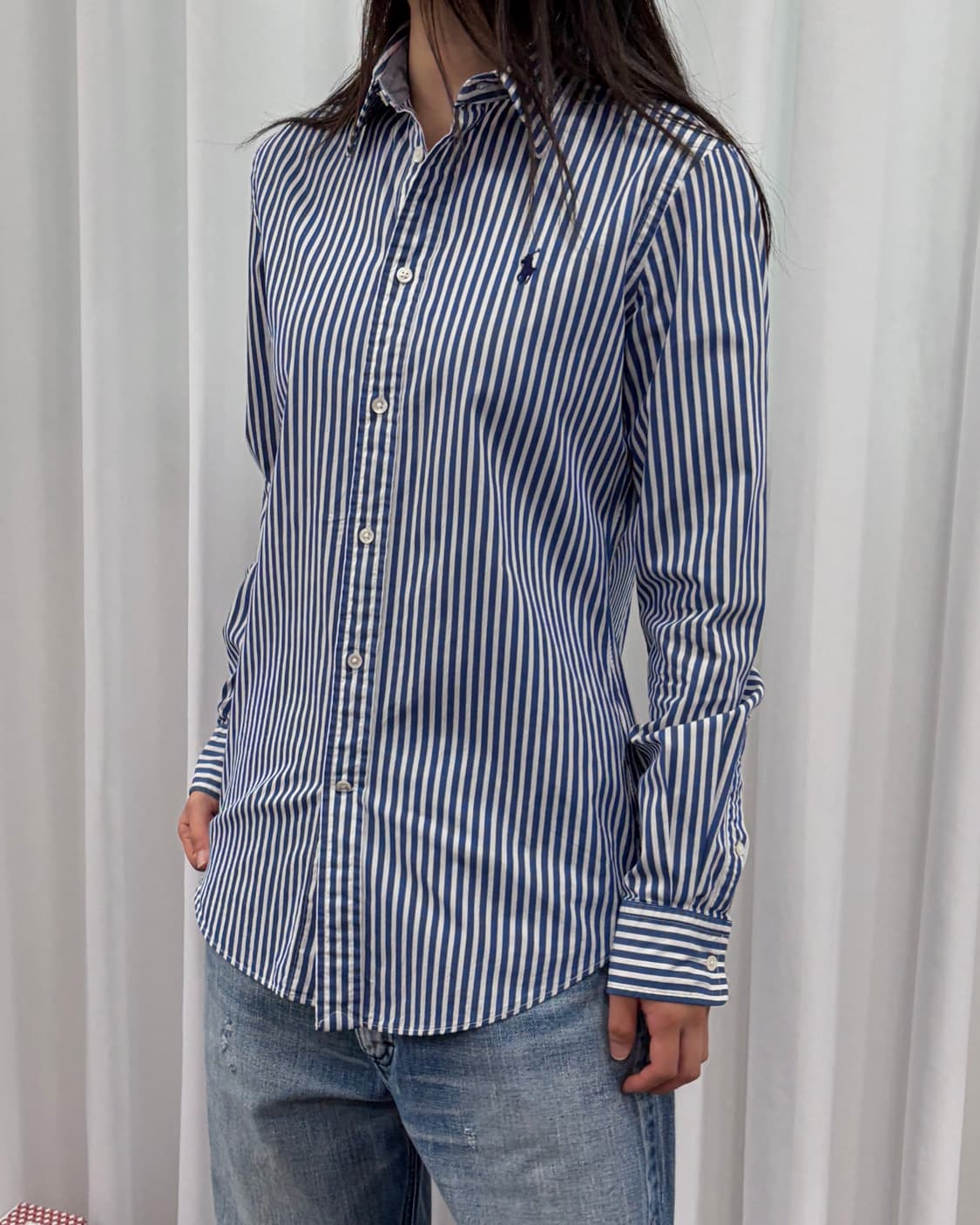 [S]폴로 랄프로렌 여성 스트라이프 포플린 셔츠 상품이미지1