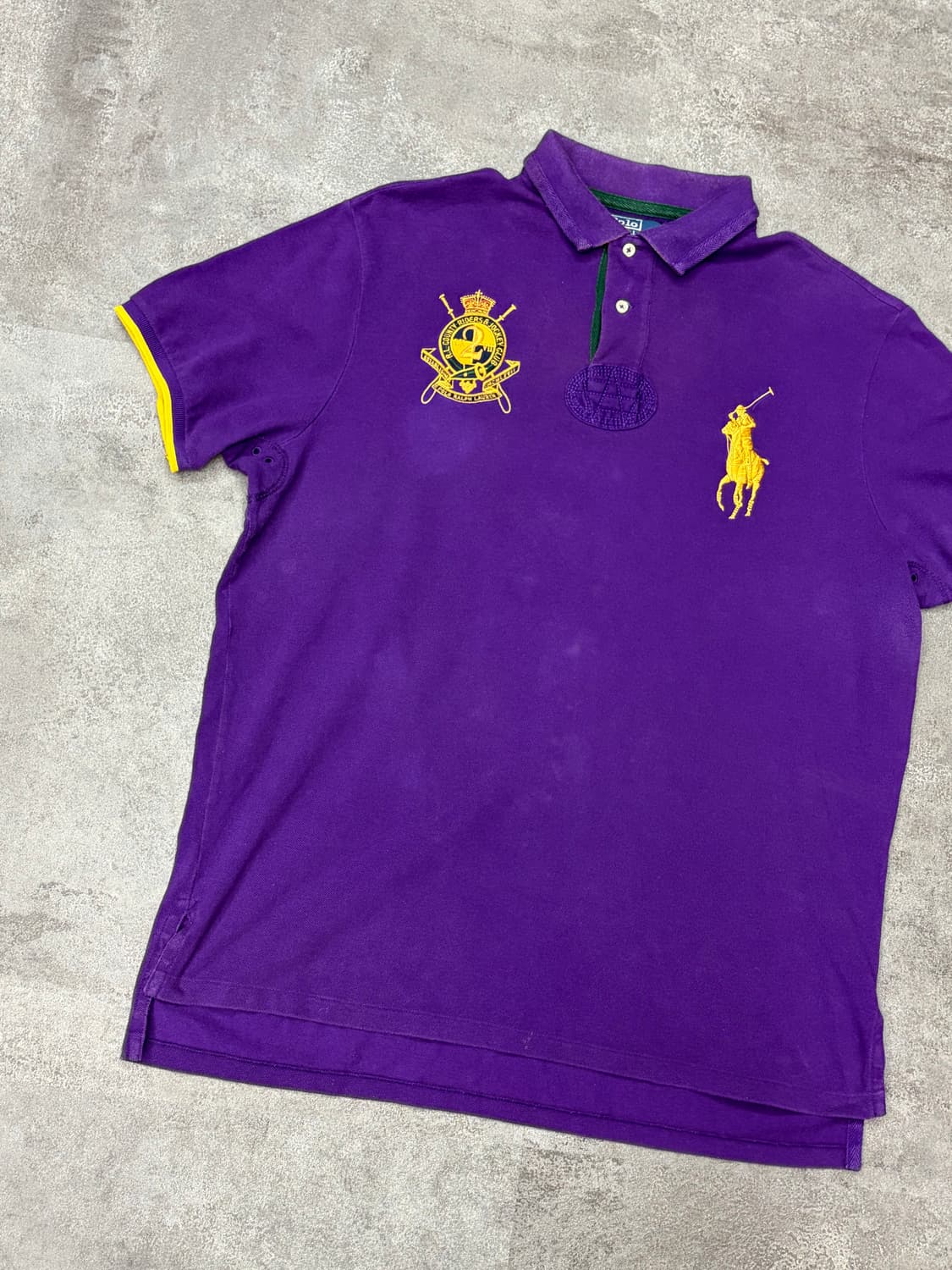 폴로 랄프로렌 빅포니 크레스트 로고 보라색 반팔 카라티 상품이미지4