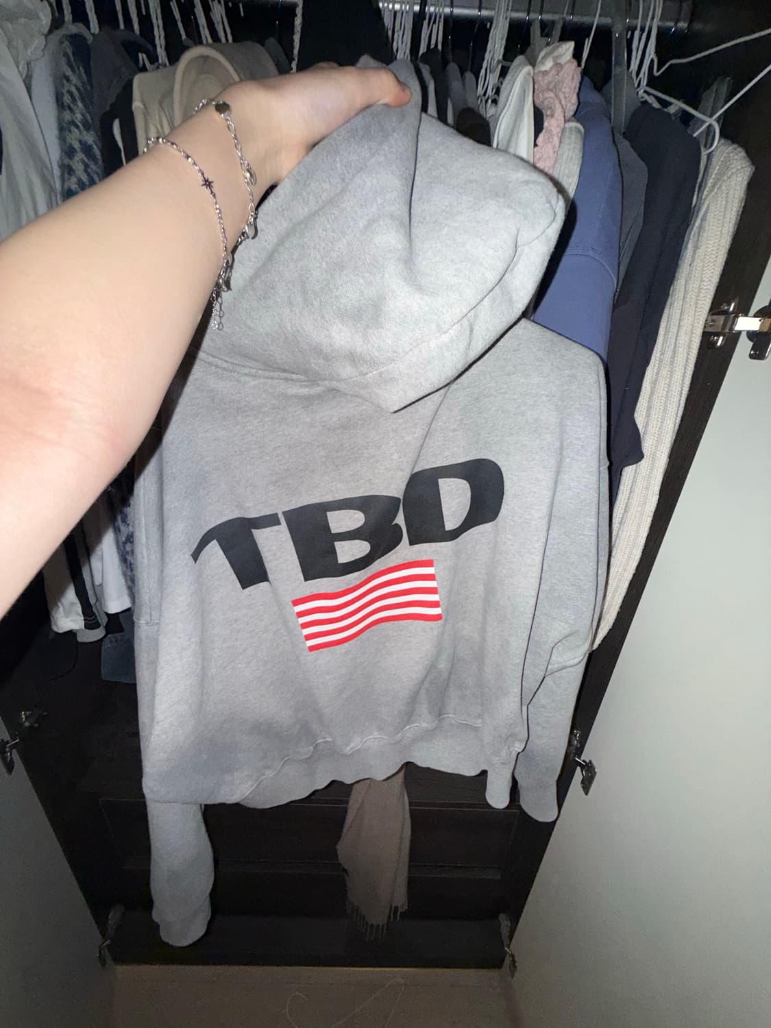 톰스벌스데이 TBD 월드로고 스프레이 후드집업 그레이 상품이미지4