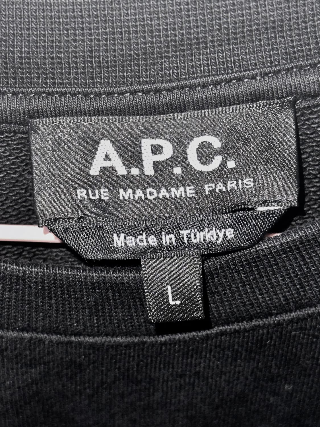아페쎄 A.P.C. 블랙 맨투맨 L 상품이미지3