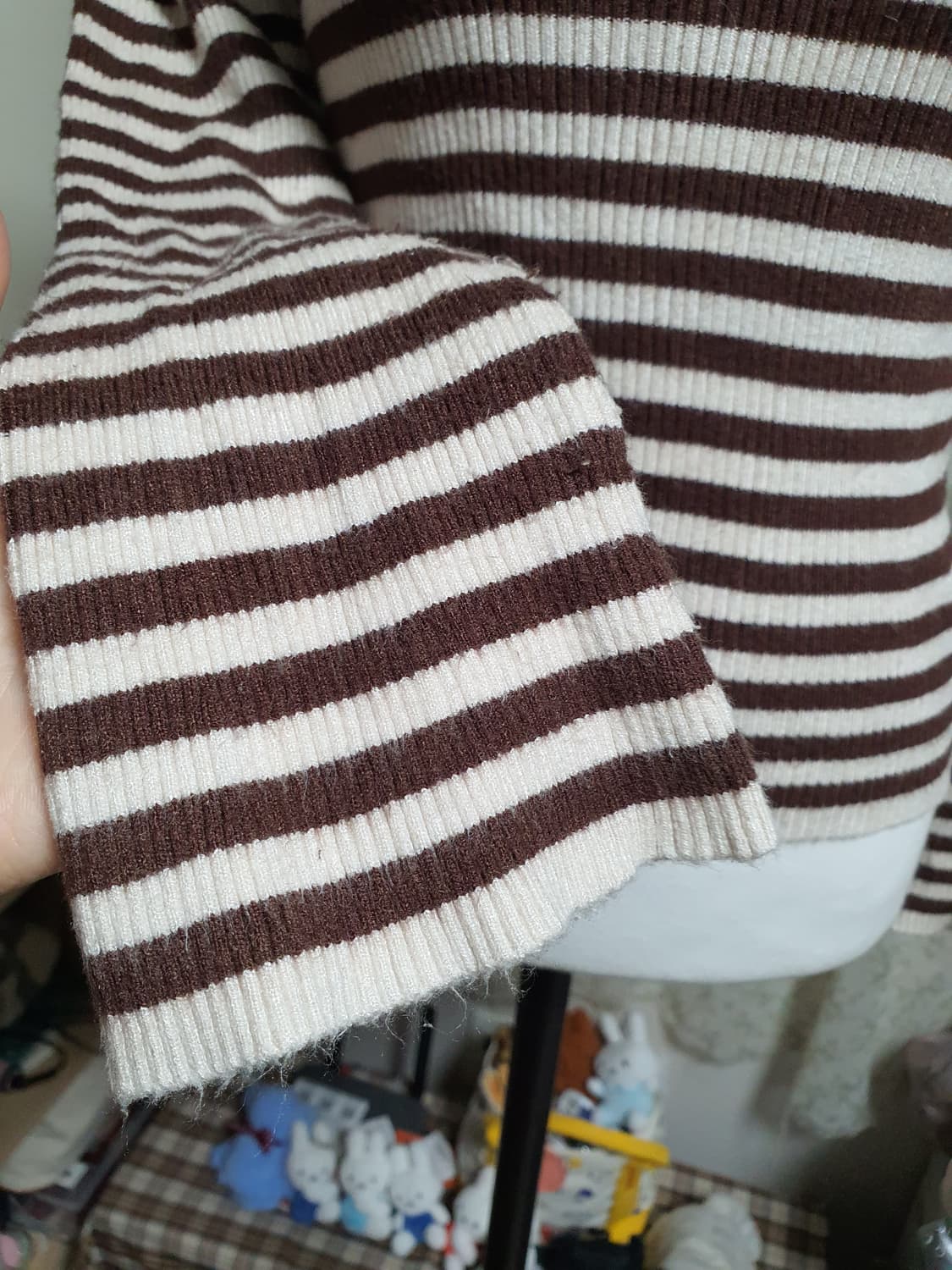 [일본빈티지] 너드모리 골지 스트라이프 목폴라 긴팔 티셔츠 상품이미지2