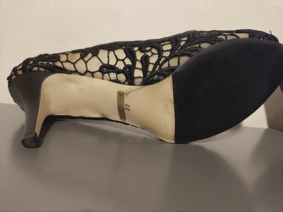 255~260mm 40 슈콤마보니 레이스 구두 힐 상품이미지7