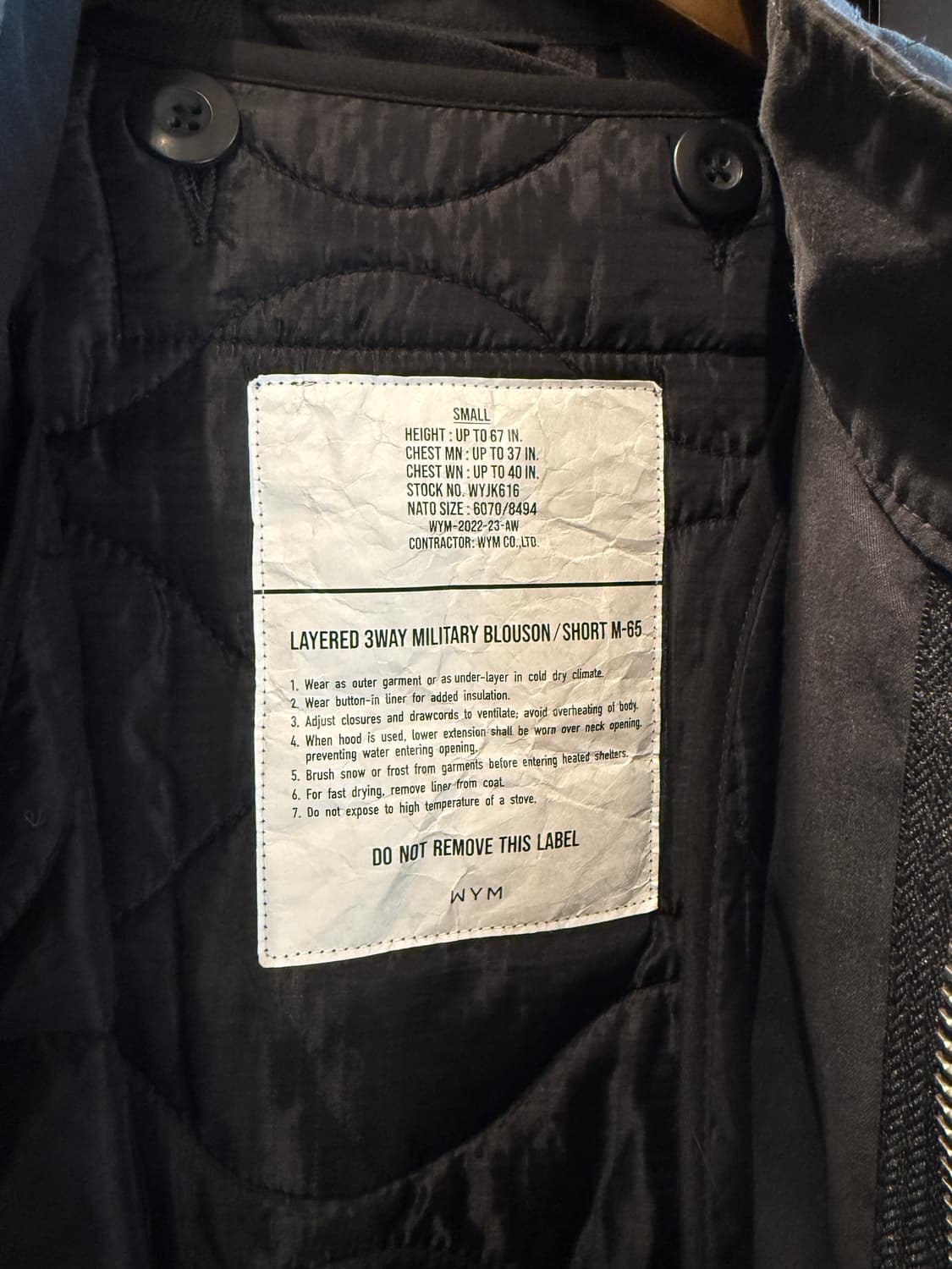 WYM 숏 m-65 파카 S(XL) 상품이미지6