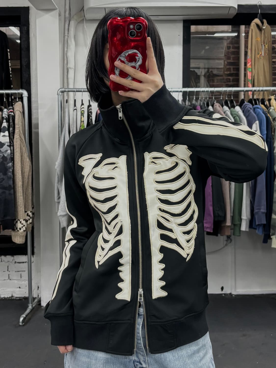 밴슨 레더 본 스켈레톤 트랙자켓 상품이미지2