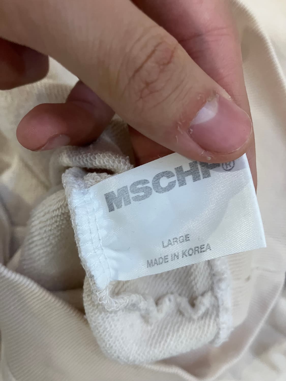 미스치프 빅로고 후드티 아이보리 상품이미지7