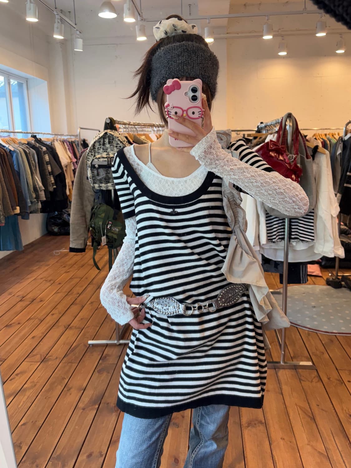 비비안웨스트우드 단가라 반팔 원피스(레드라벨) 상품이미지2