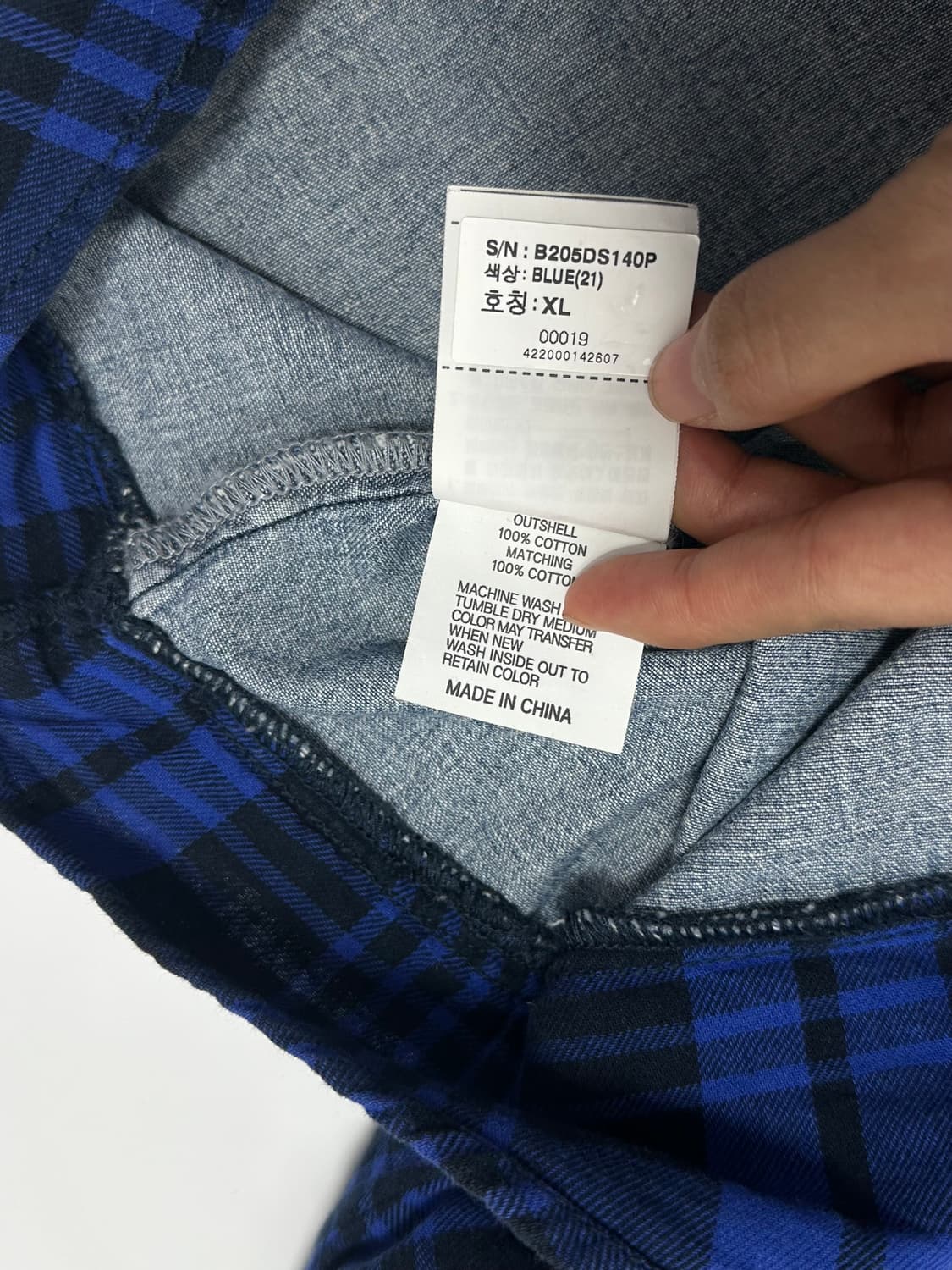 버커루 체크 패치 데님셔츠 청남방 상품이미지7
