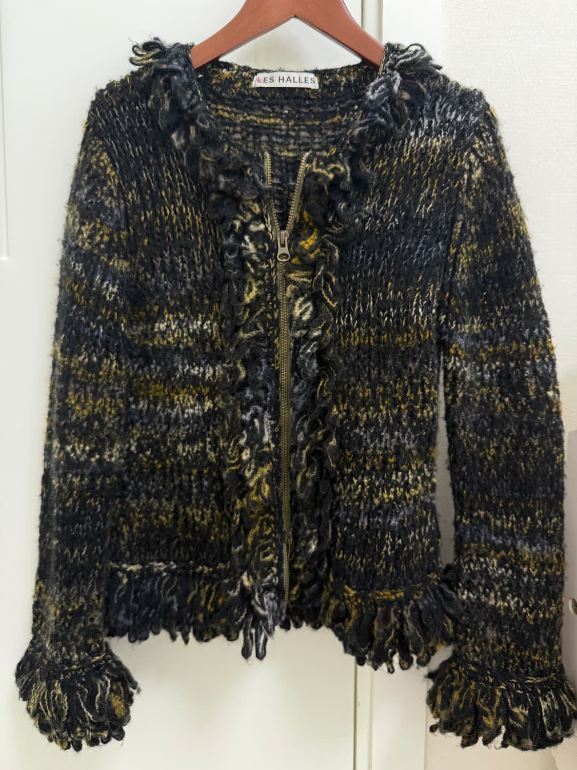 투웨이 부클 울 니트 가디건 집업 헤어리 상품이미지2