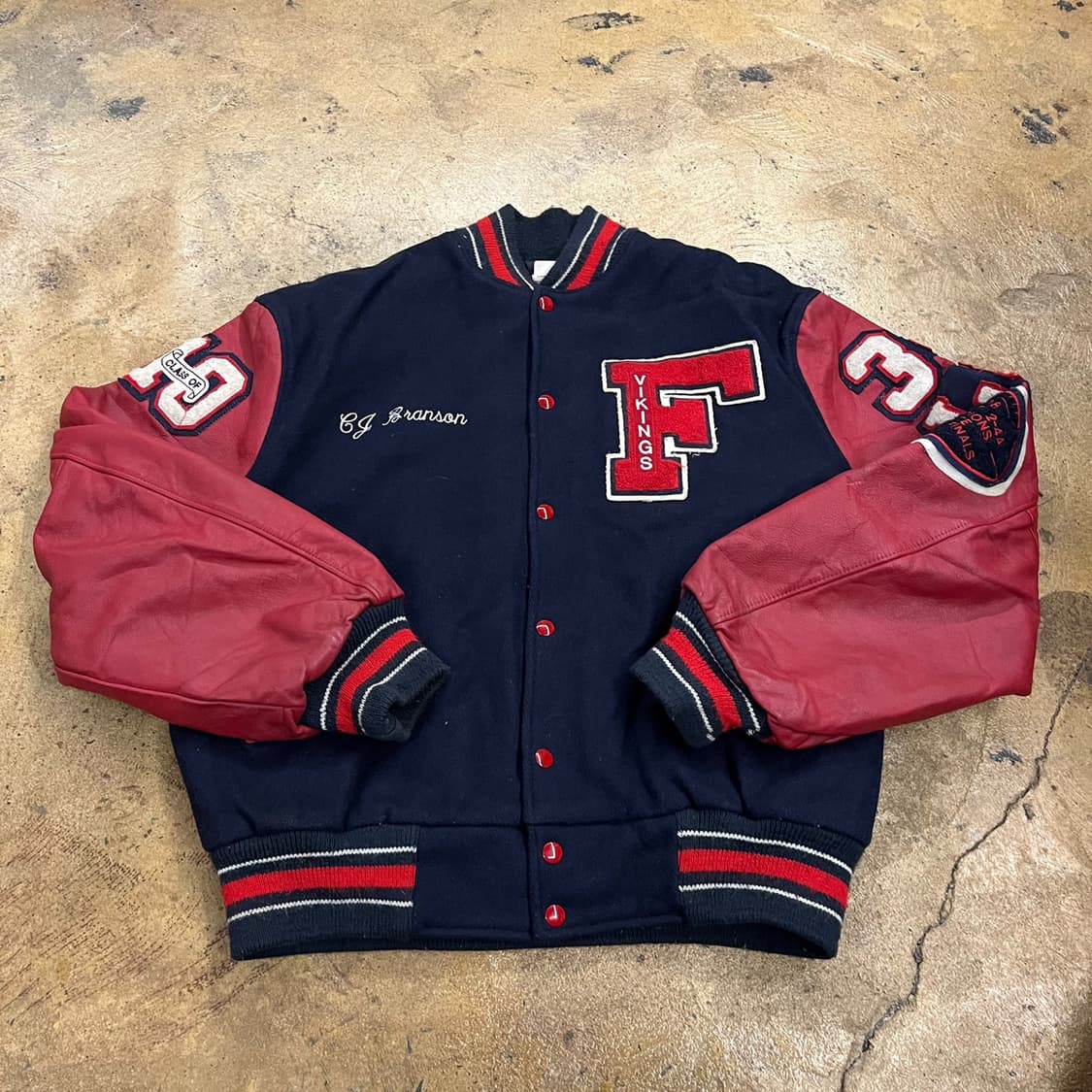 [ 정품/XL ] Meca 빈티지 커스텀 패치 바시티 자켓 b16 상품이미지2