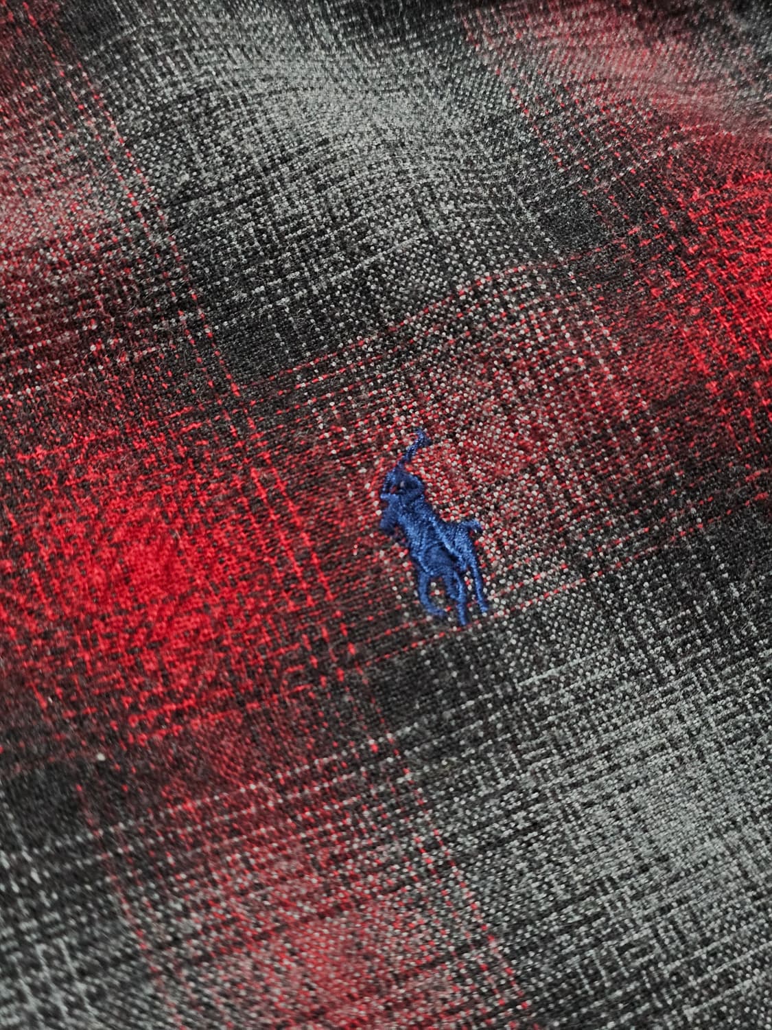 [M] 폴로 랄프로렌 레드/그레이 멀티 체크 코튼 커스텀 핏 셔츠 상품이미지3