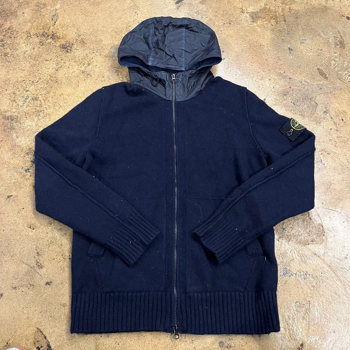 [정품/XL] 스톤아일랜드 와펜 후드 니트 집업 가디건 b18 상품이미지2