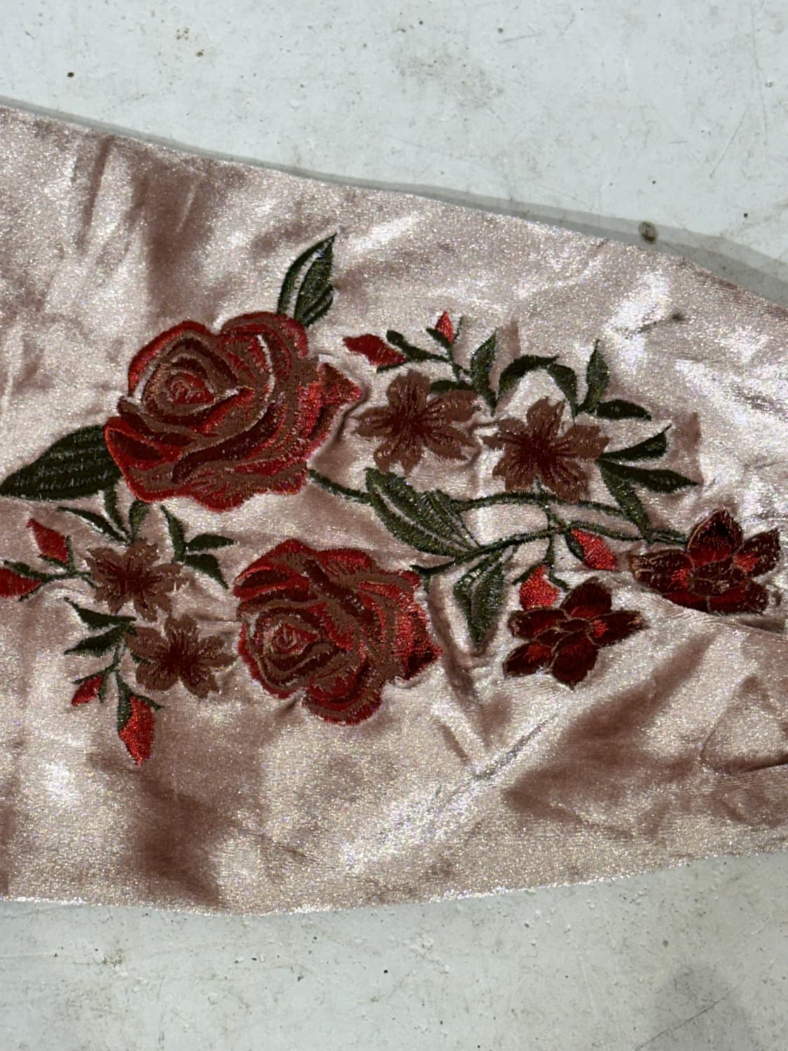 일본 빈티지 핑크 벨벳 자수 스카잔 자켓 상품이미지7