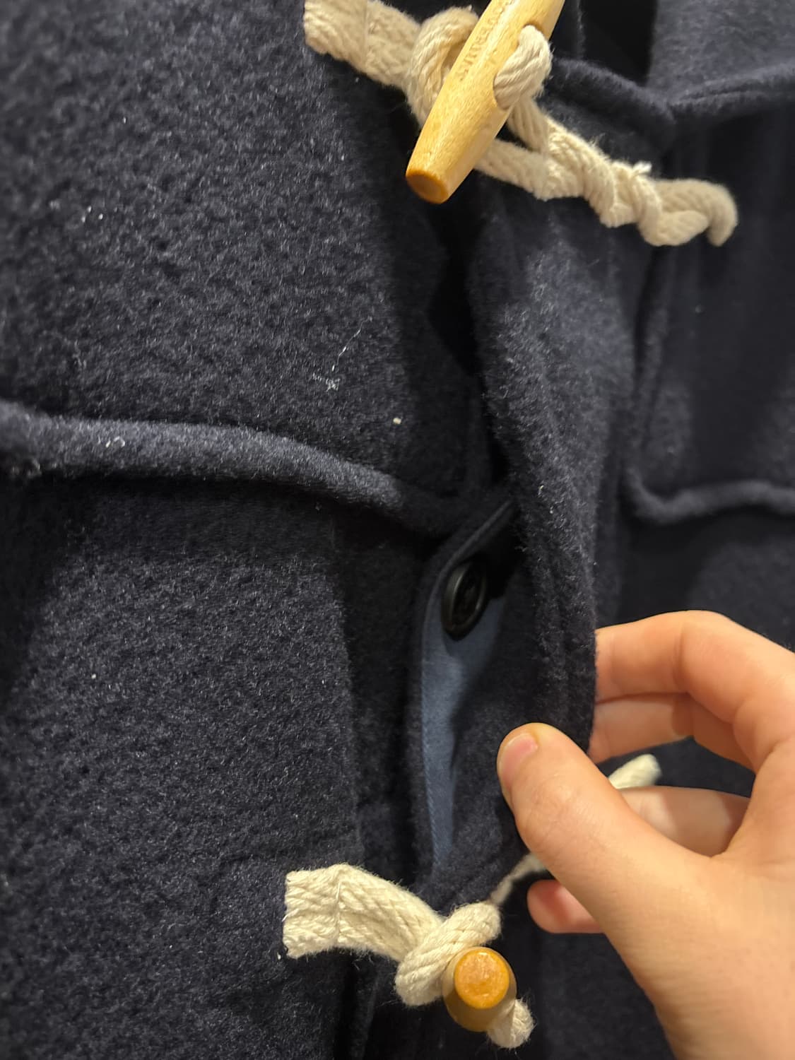 커버낫 네이비색 울 떡볶이 코트 M 상품이미지5