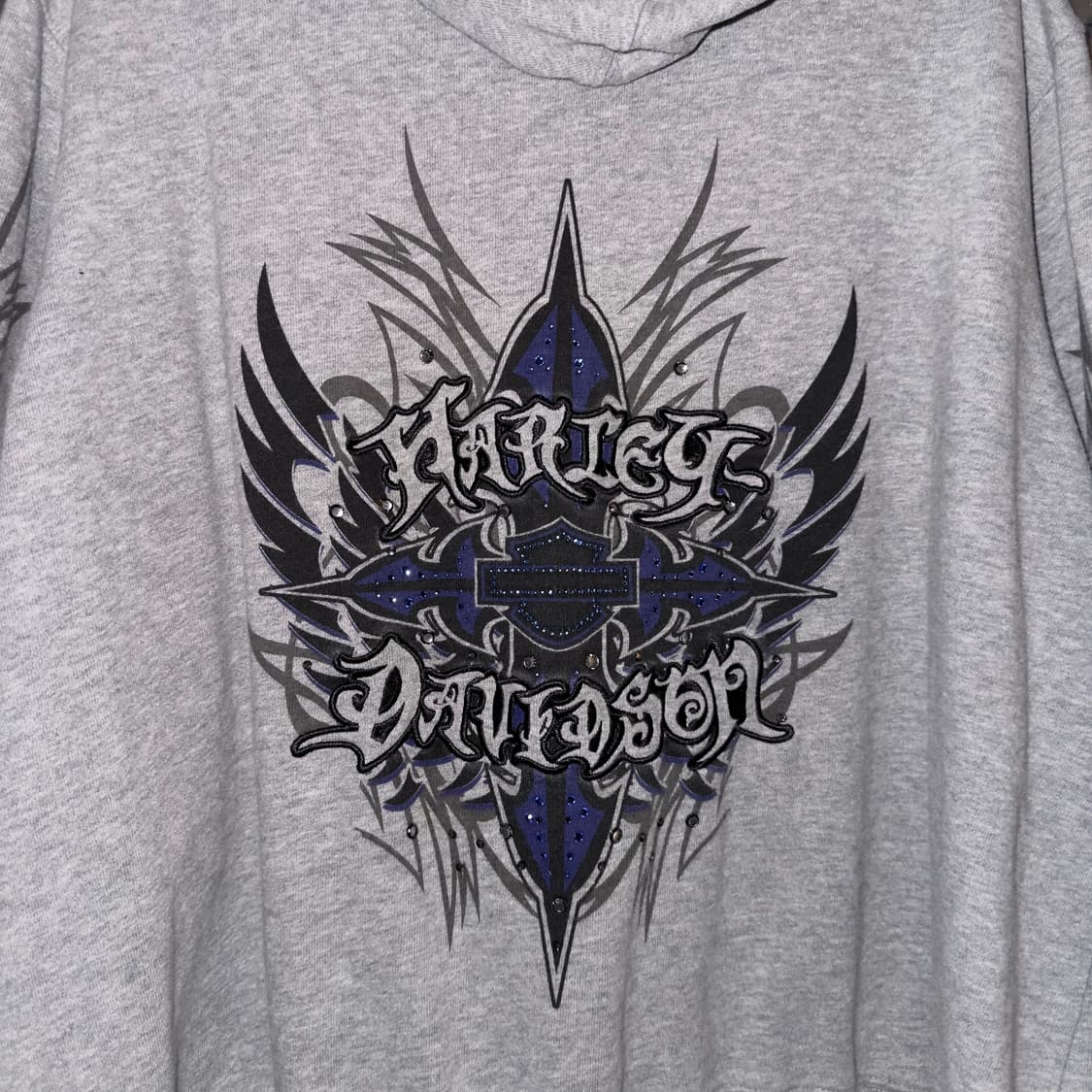 2009 할리데이비슨 블루 블링 & 플레임 후드 집업 상품이미지5