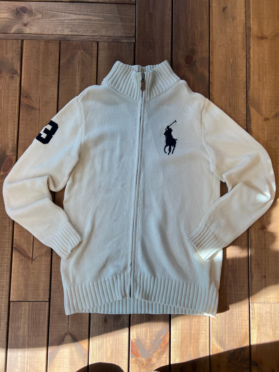 폴로 빅포니 크림 니트 집업 상품이미지6