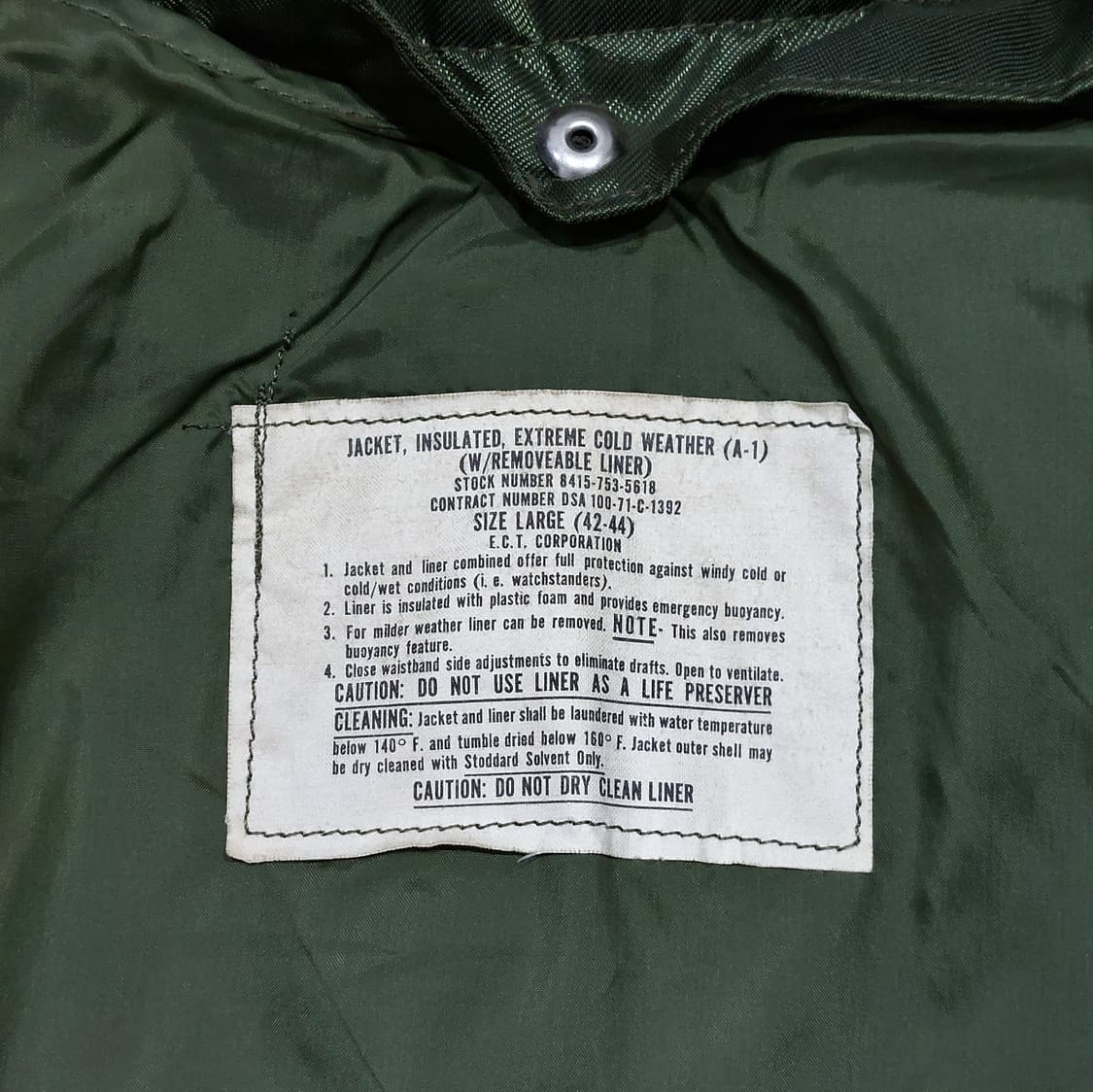 미군 usn 미해군 a-1 덱자켓 콜드웨더 자켓 L 110 데드스탁 상품이미지9