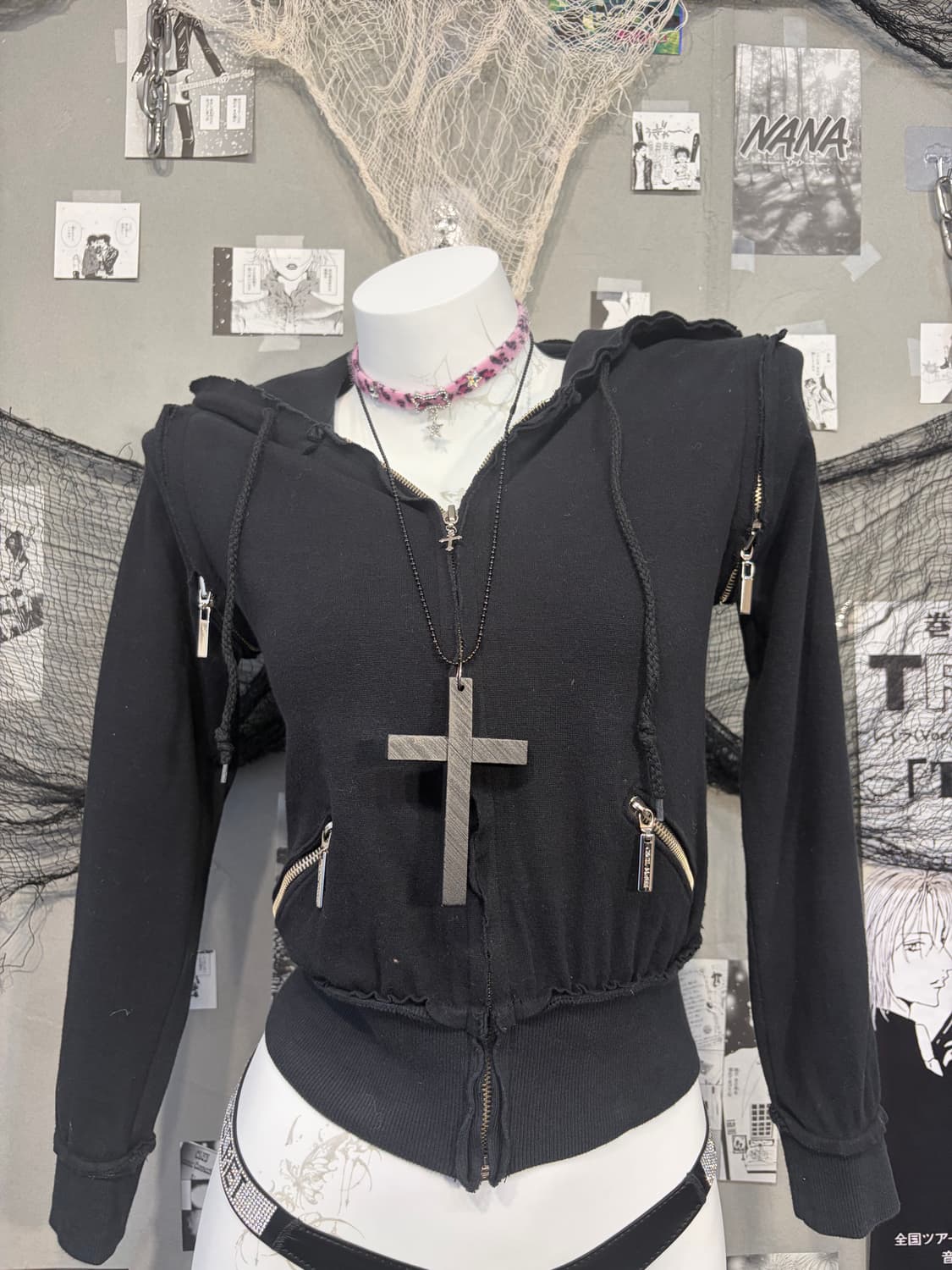 Gothic cropseam zip detail hoodie zip up 상품이미지6