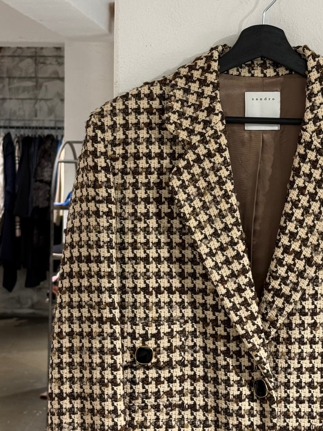 산드로 브라운 하운드투스 트위드 더블 자켓 상품이미지2