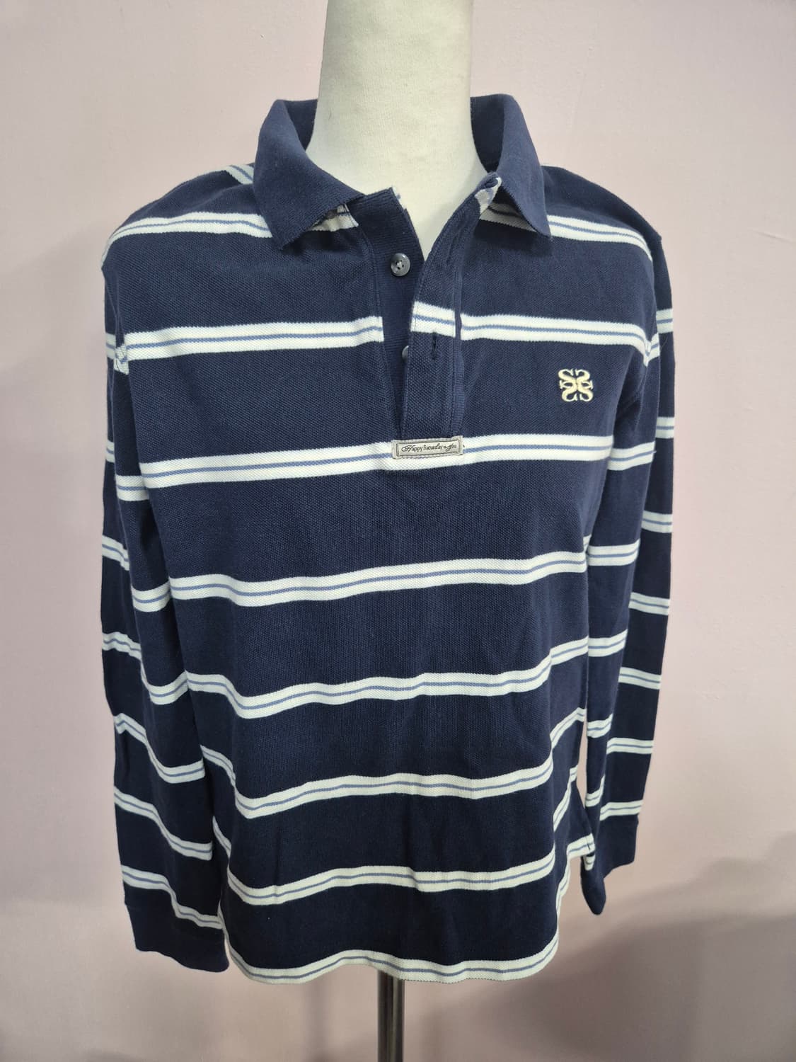 세터스트라이프 긴팔 카라티 네이비 상품이미지1