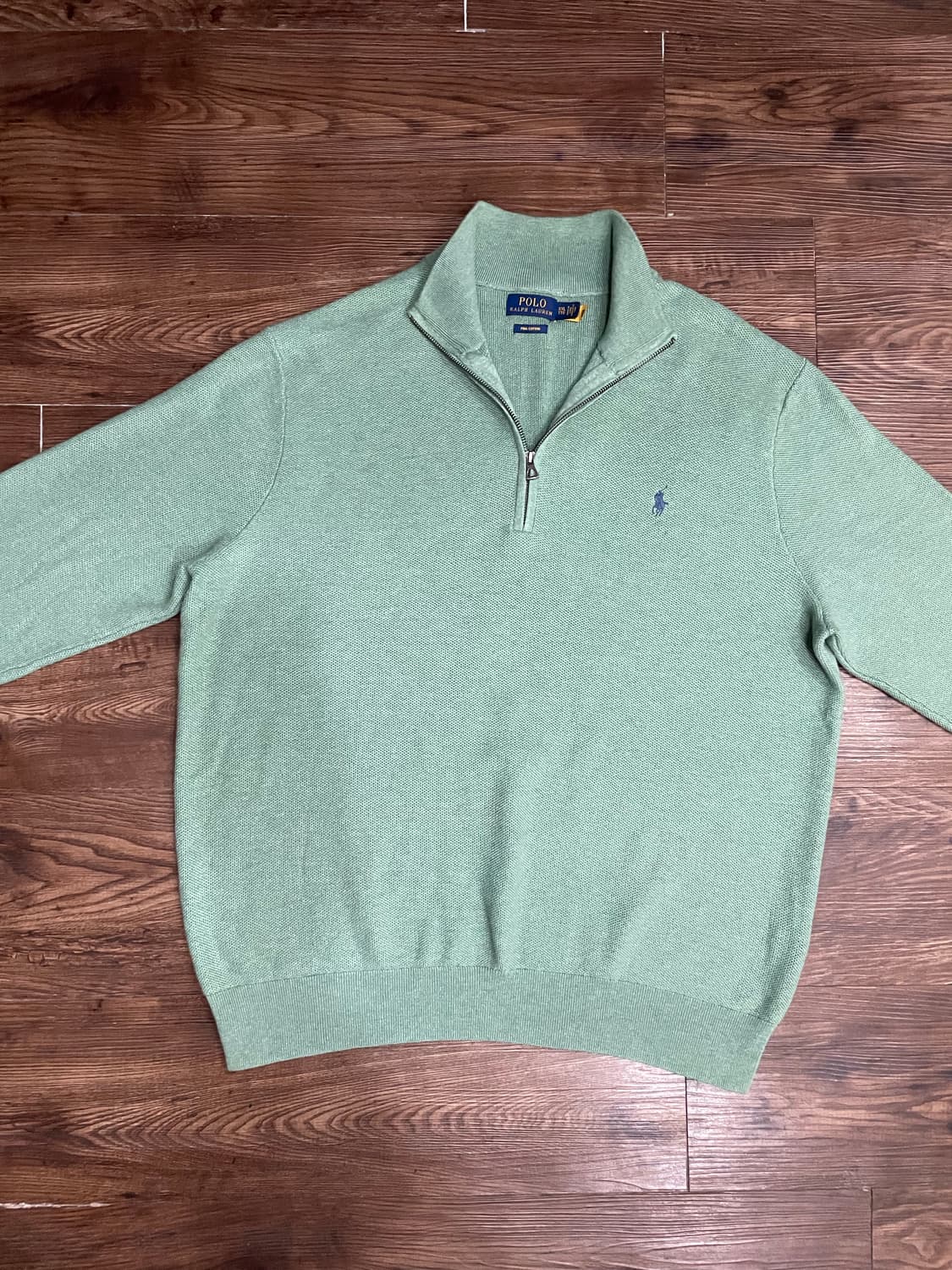 폴로 랄프로렌 피마코튼 하프집업 반집업 니트 민트 상품이미지2