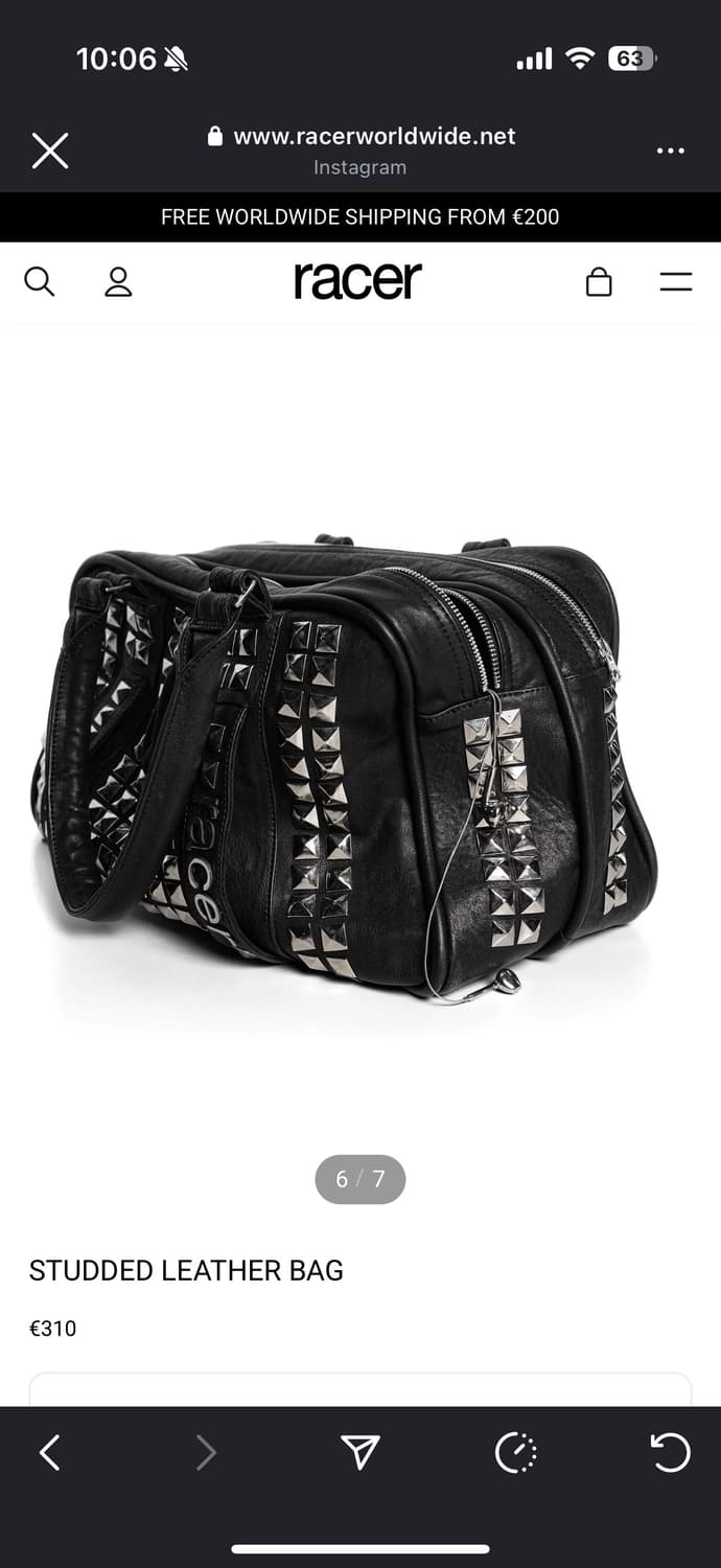 racerworldwide 스터드 레더 백 가방 상품이미지2