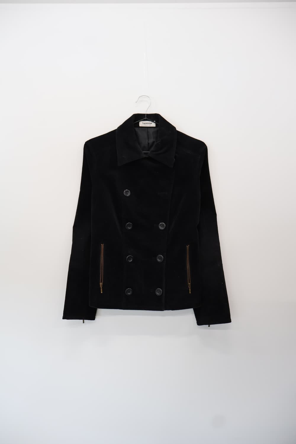 Hypersoar Black Corduroy Peacoat Jacket 상품이미지4