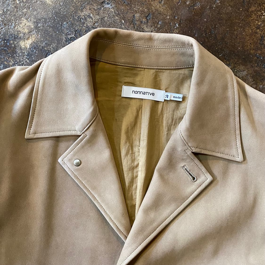 (3) 논네이티브 베이지 가죽 자켓 상품이미지2