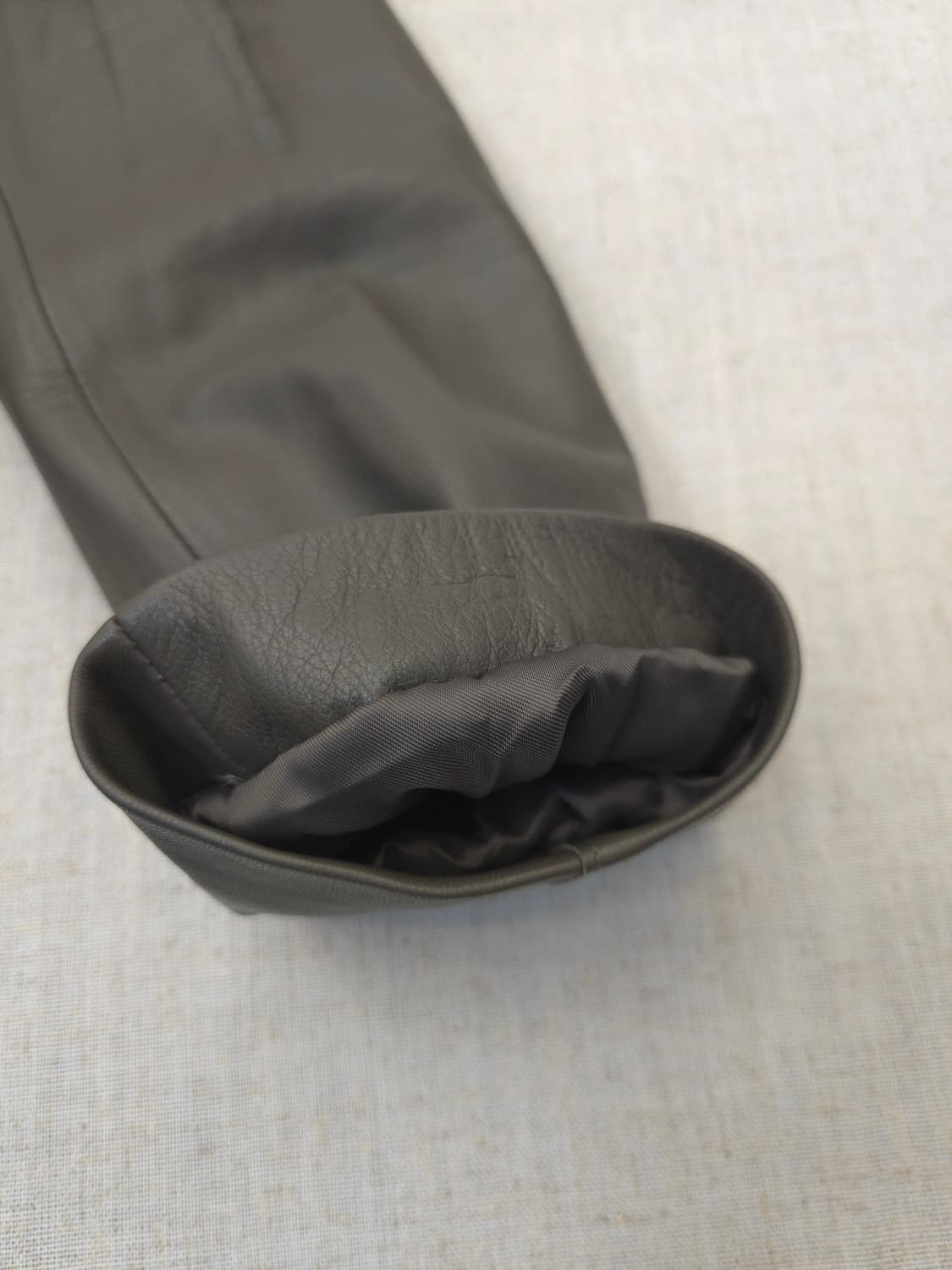 헤스티지 스타일 가죽 롱 코트 폭스퍼 상품이미지3