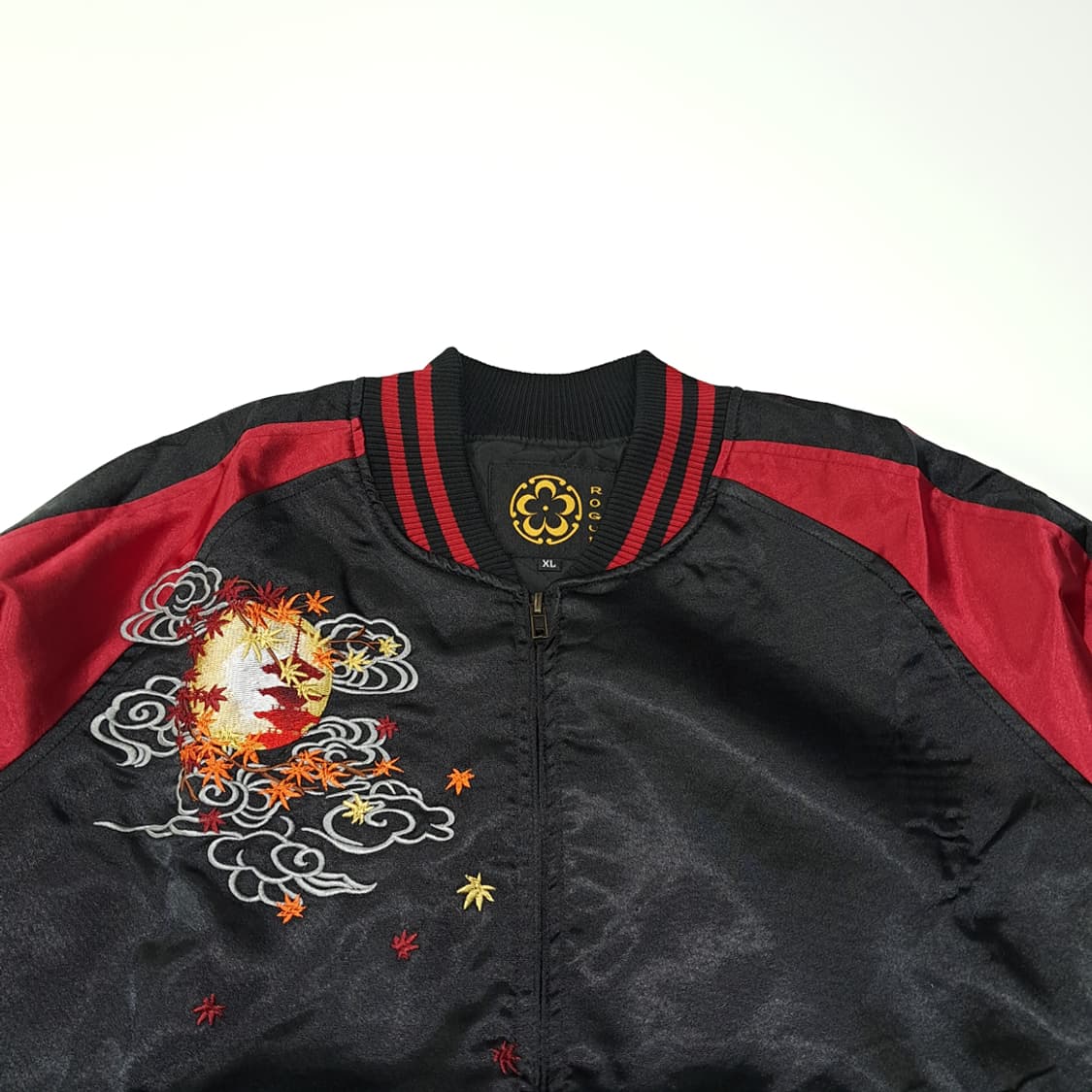 CL931 [새상품] XL ROGUE 새틴 구미호자수 블랙레드 스카잔 상품이미지2