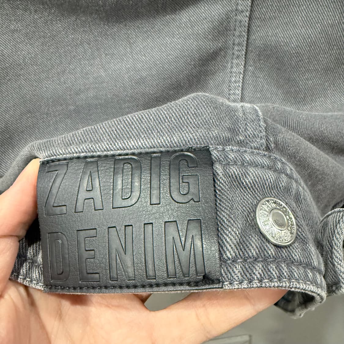 XS W 쟈딕앤볼테르 빈티지 그레이 데님 흑청자켓  상품이미지5