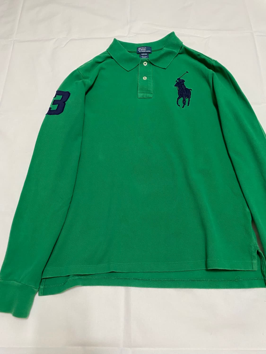 빈티지 폴로 그린 초록 럭비티 카라티 롱슬리브 빅폴로 상품이미지4