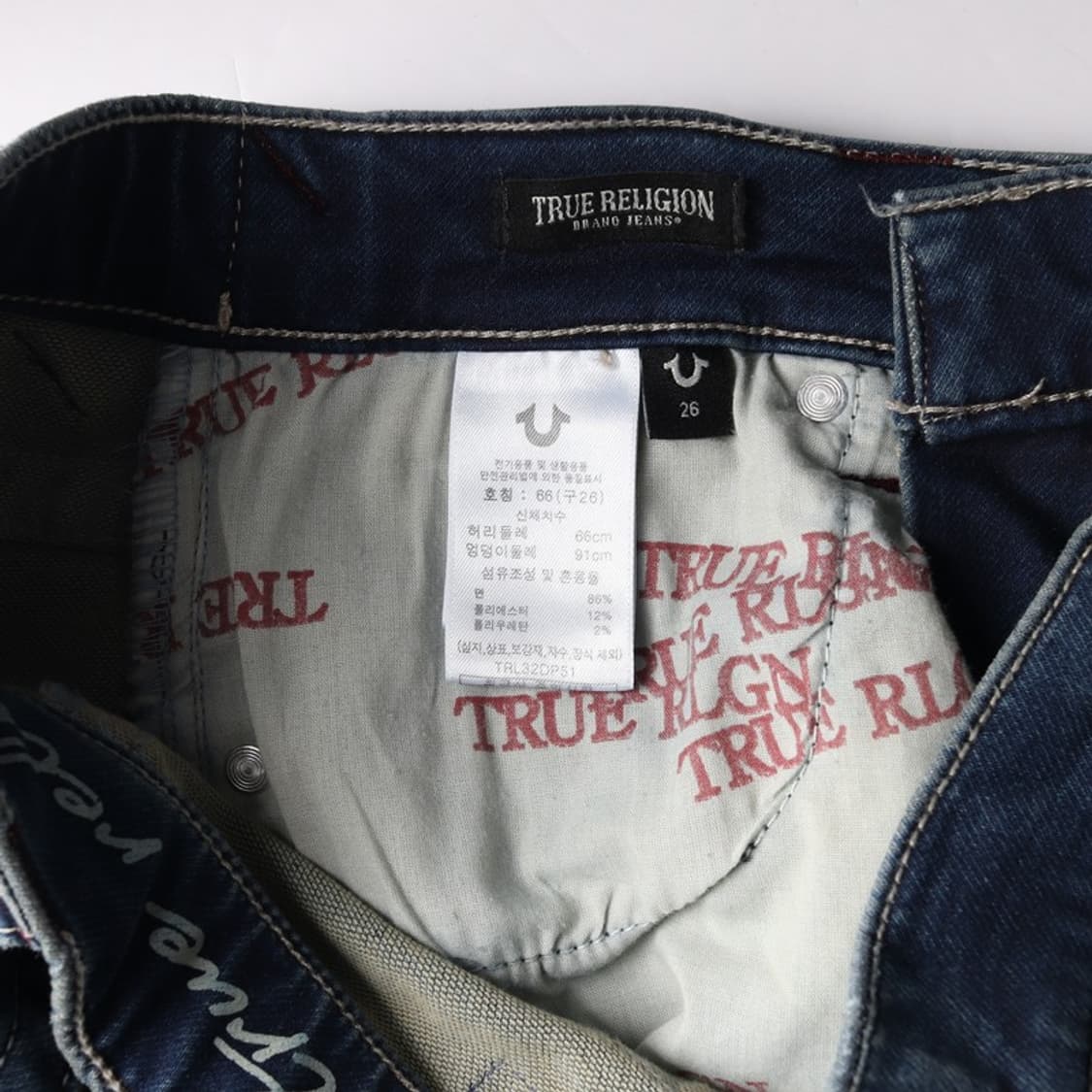 트루릴리전 빈티지 다크워싱 부츠컷 데님 팬츠 26 상품이미지7