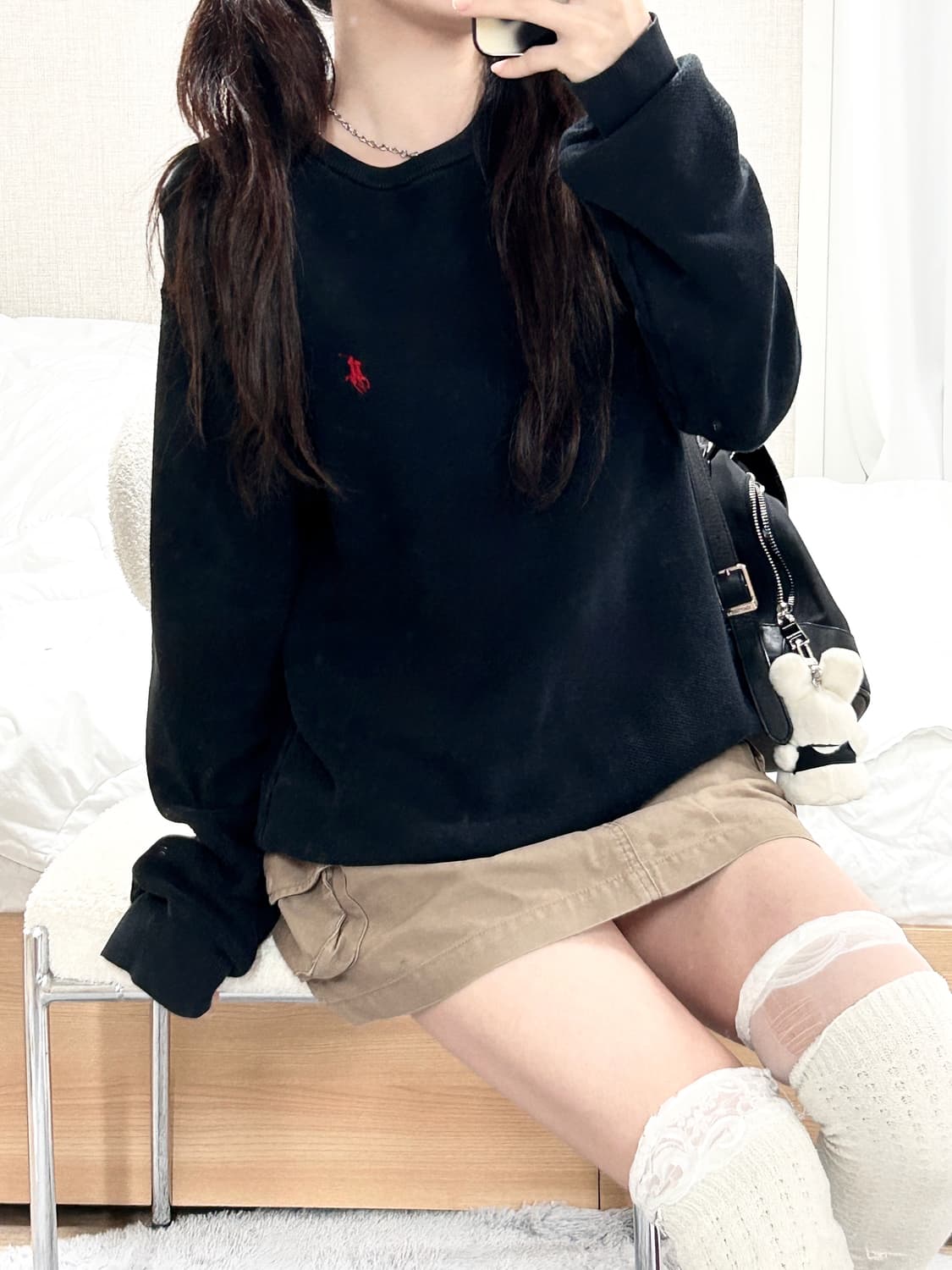 폴로 피마코튼 블랙 와플니트 상품이미지2