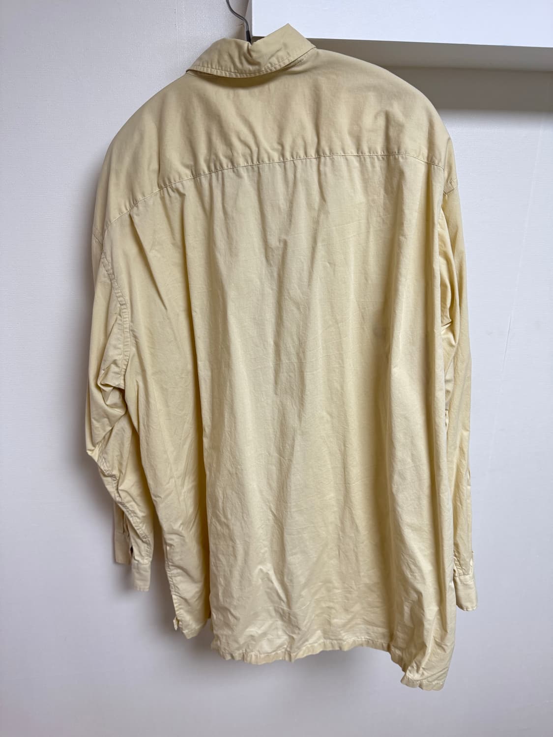 [XL] 유니클로 U 오버사이즈 셔츠 (크림/라이트 옐로우) 상품이미지9