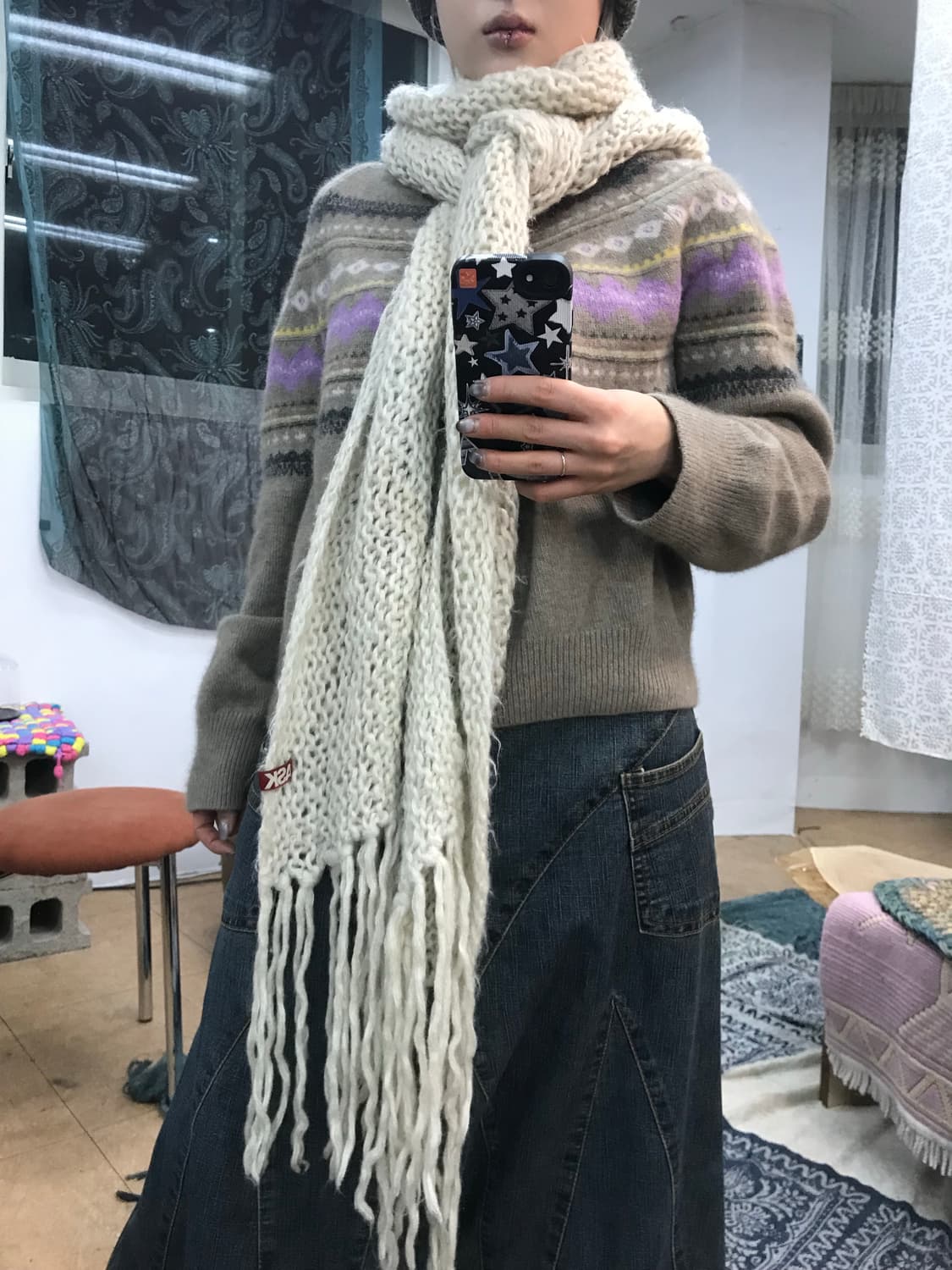 에스크 ask 케이블 니트 머플러 목도리  상품이미지2