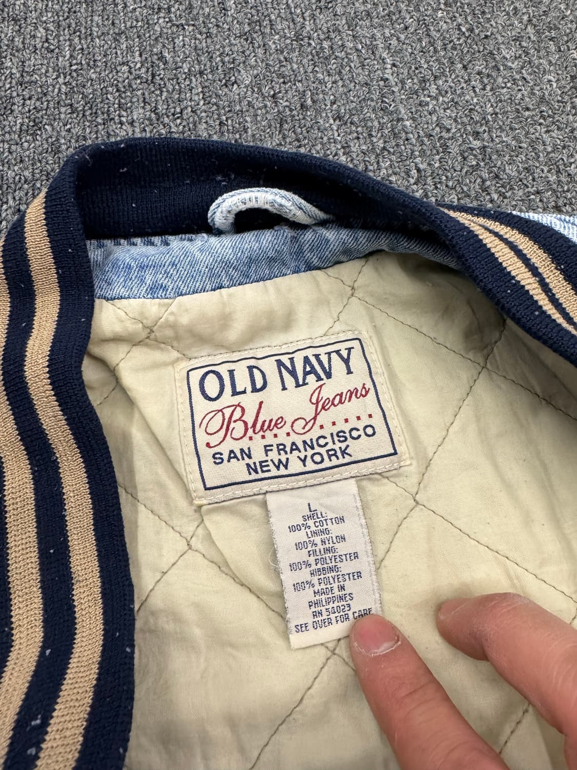 L)OLD NAVY 빈티지 데님 바시티자켓 상품이미지4