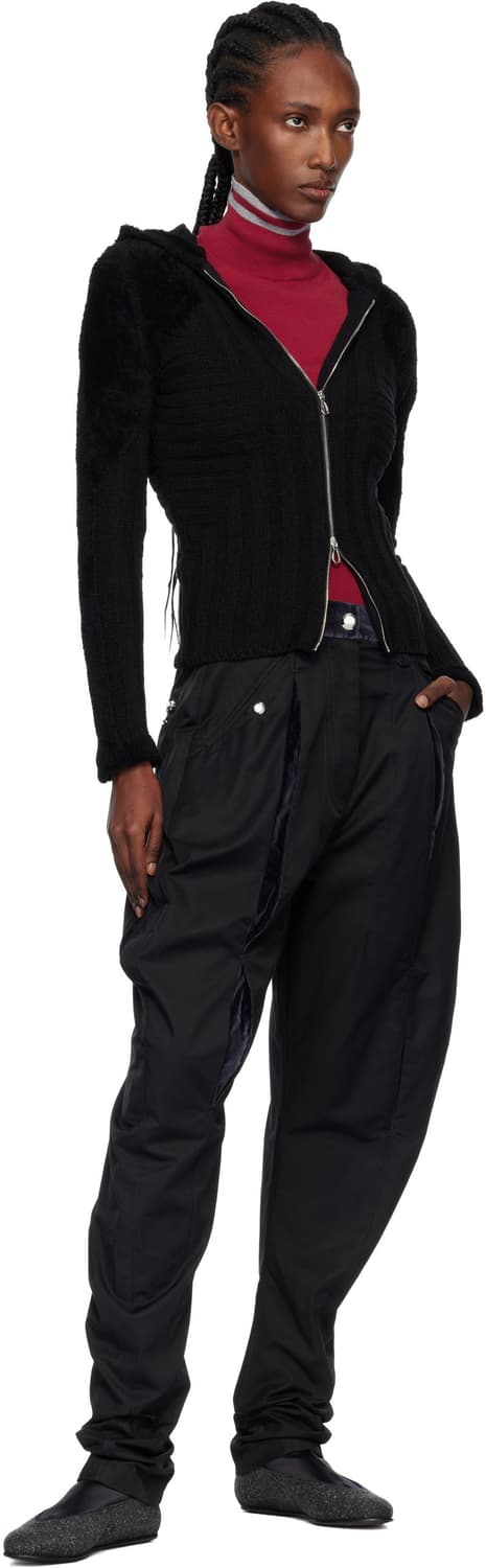 [34,36]키코 코스타디노브 25fw Quimby 니트 후드 집업/블랙 상품이미지4