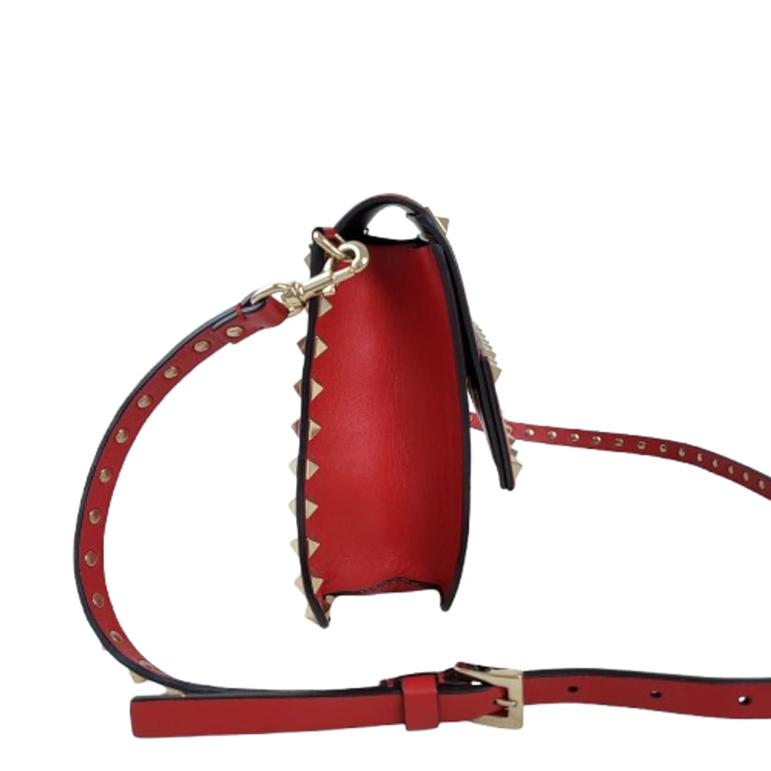 정품 발렌티노 락스터드 레드 크로스백 상품이미지4