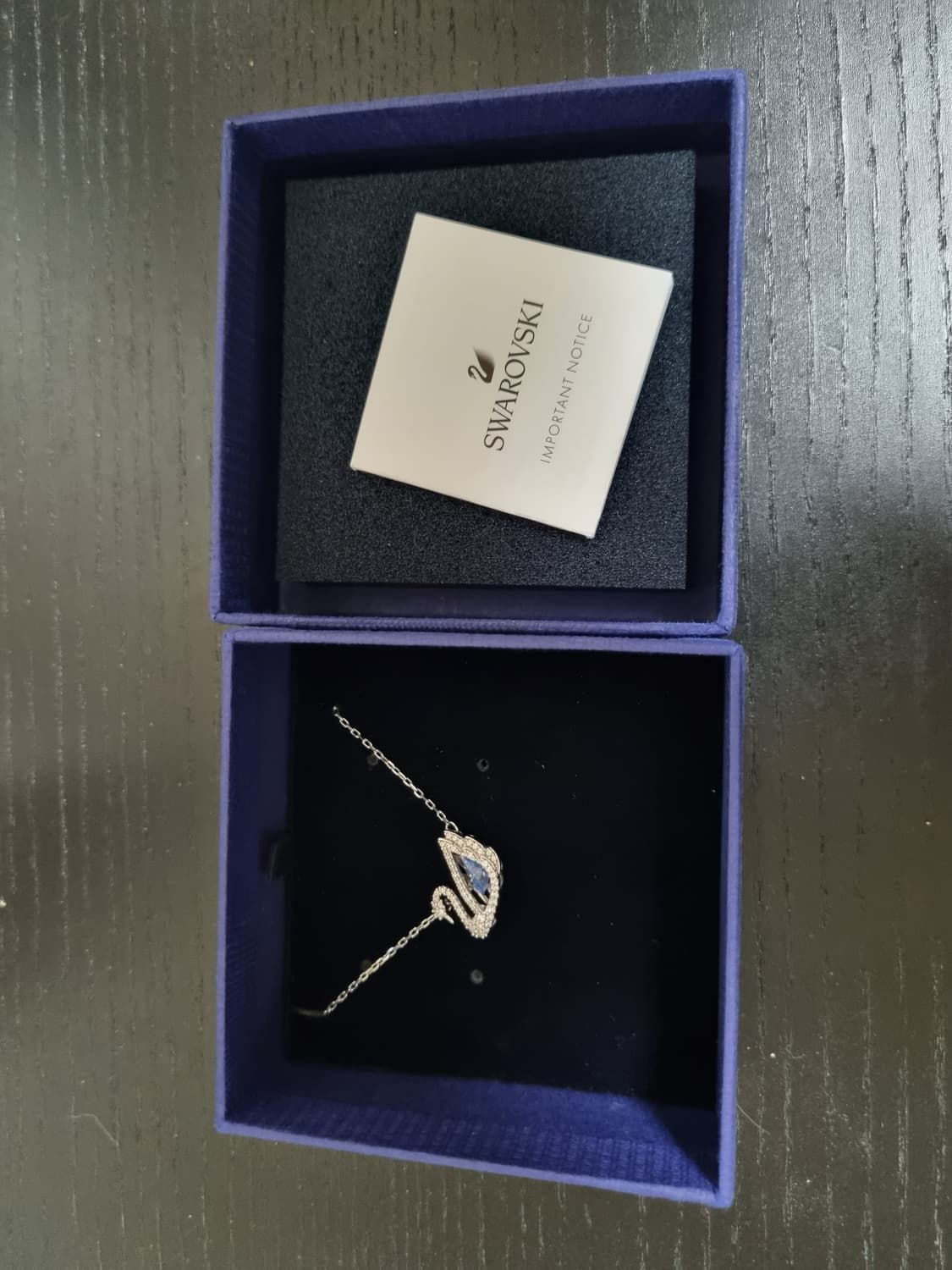 스와로브스키 swan 네크리스 댄싱 스완,블루,로듐 플래팅 상품이미지2