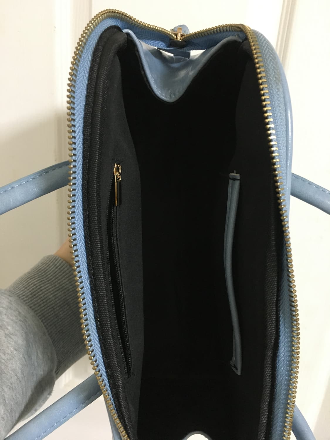 파스텔 블루 가죽 숄더백 상품이미지4